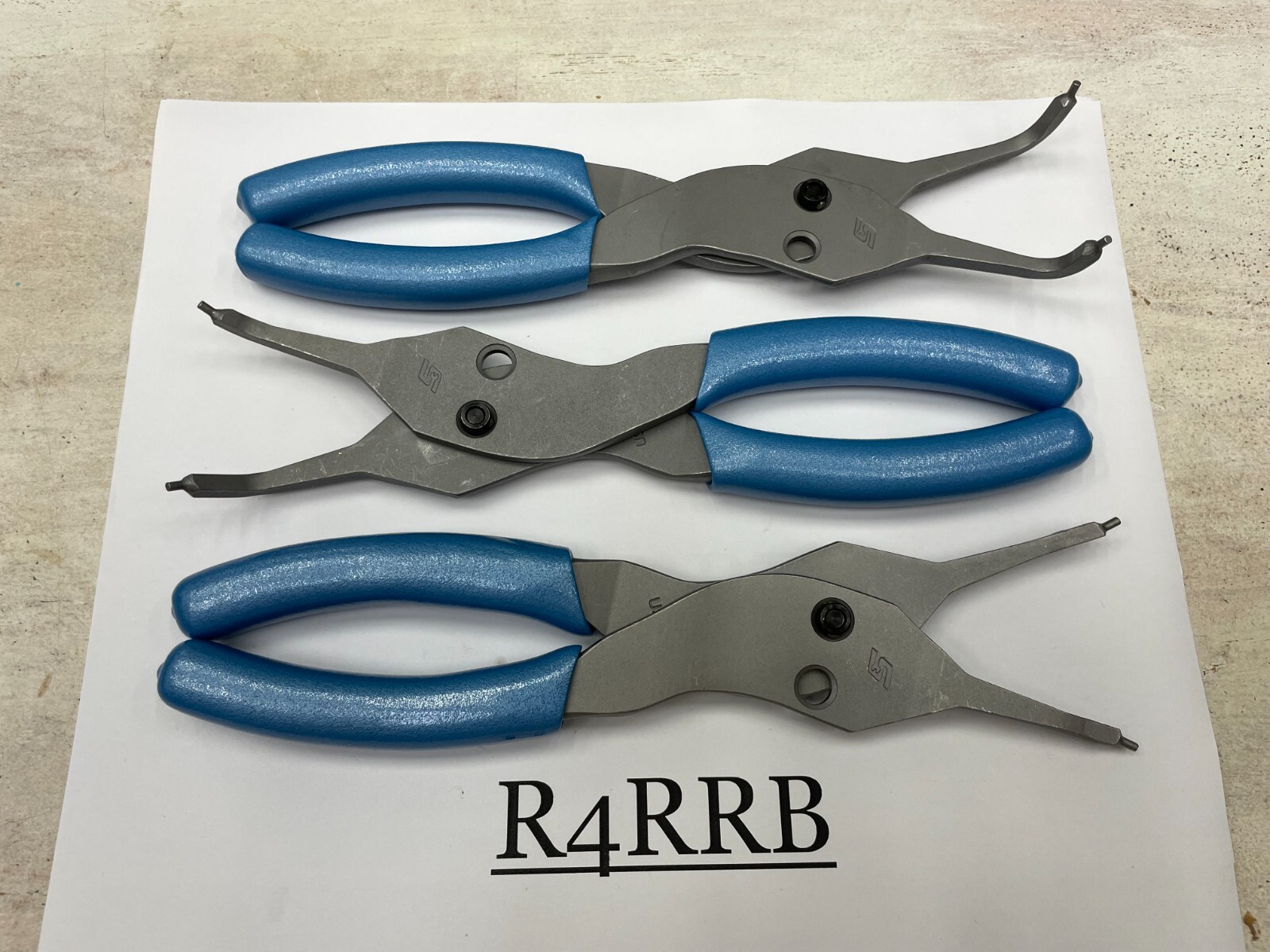 Snap-on Tools USA NEW 3pc PEARL BLUE Soft Grip .090 Tip Snap Ring Pliers Lot Set
