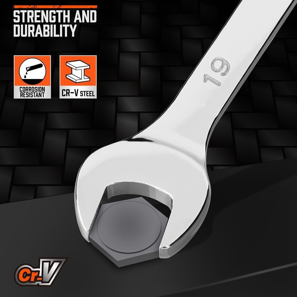 HORUSDY 12-Piece Metric Wrench Set | Combination Wrench 8mm – 19mm