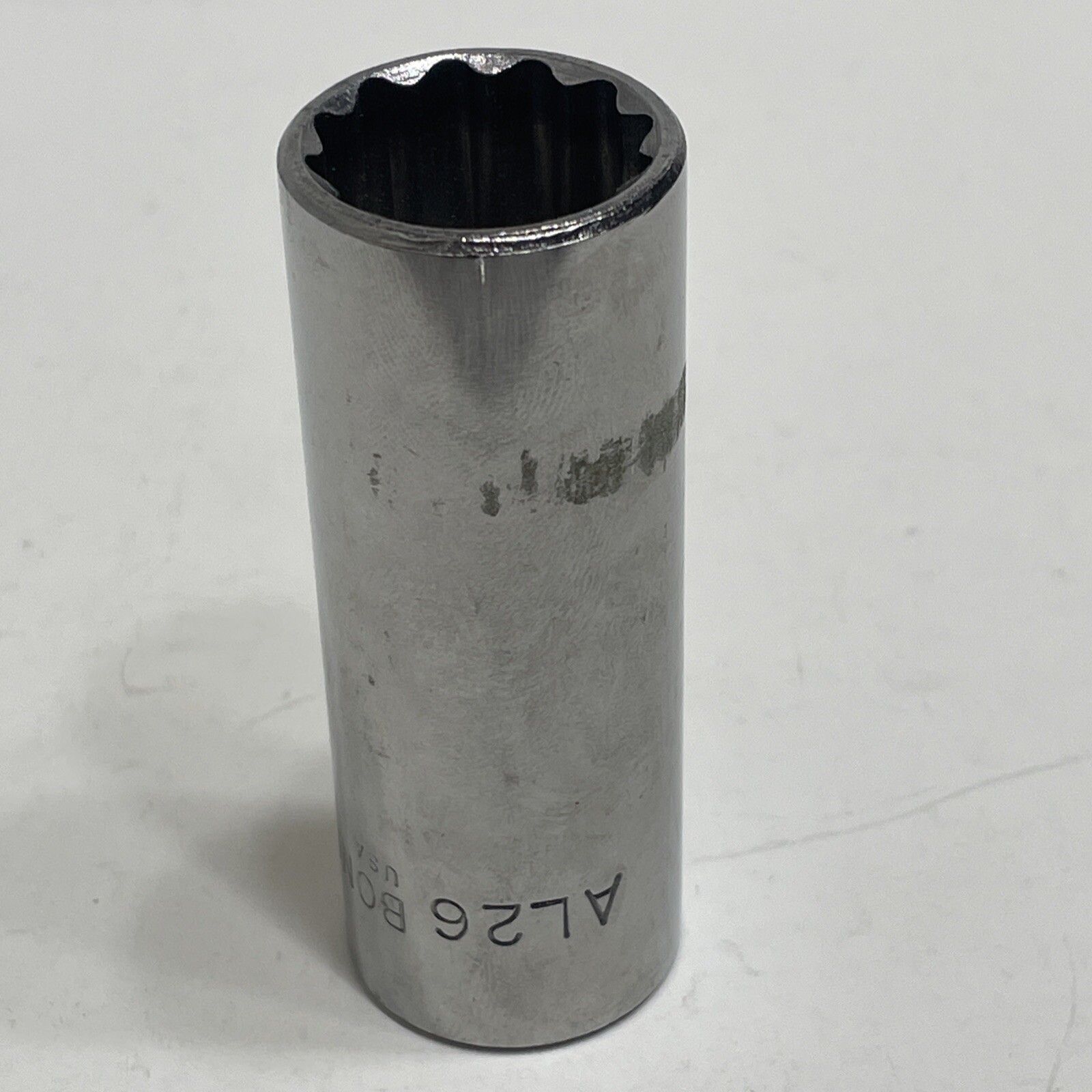 Lot of 2 Bonney Deep Socket 1/2″ drive 13/16” & 1” AL26 AL32 VTG Chrome USA