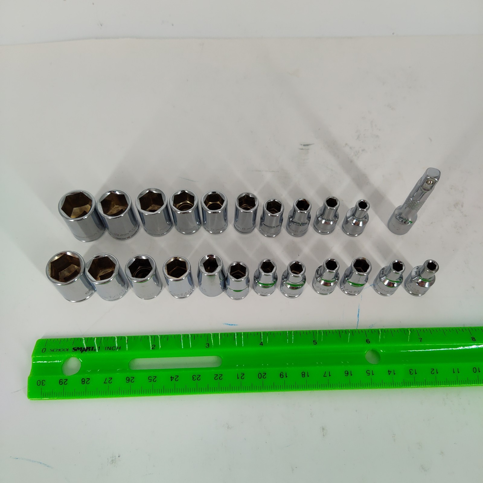 23X GM Goodwrench 1/4″ Drive SAE 6 Pt Socket Vtg 2″ Extension