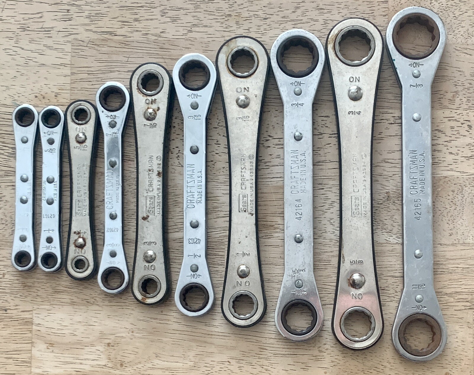 CRAFTSMAN SAE Double Box End Ratcheting Wrench / Open End Mixed Lot 22 Pc