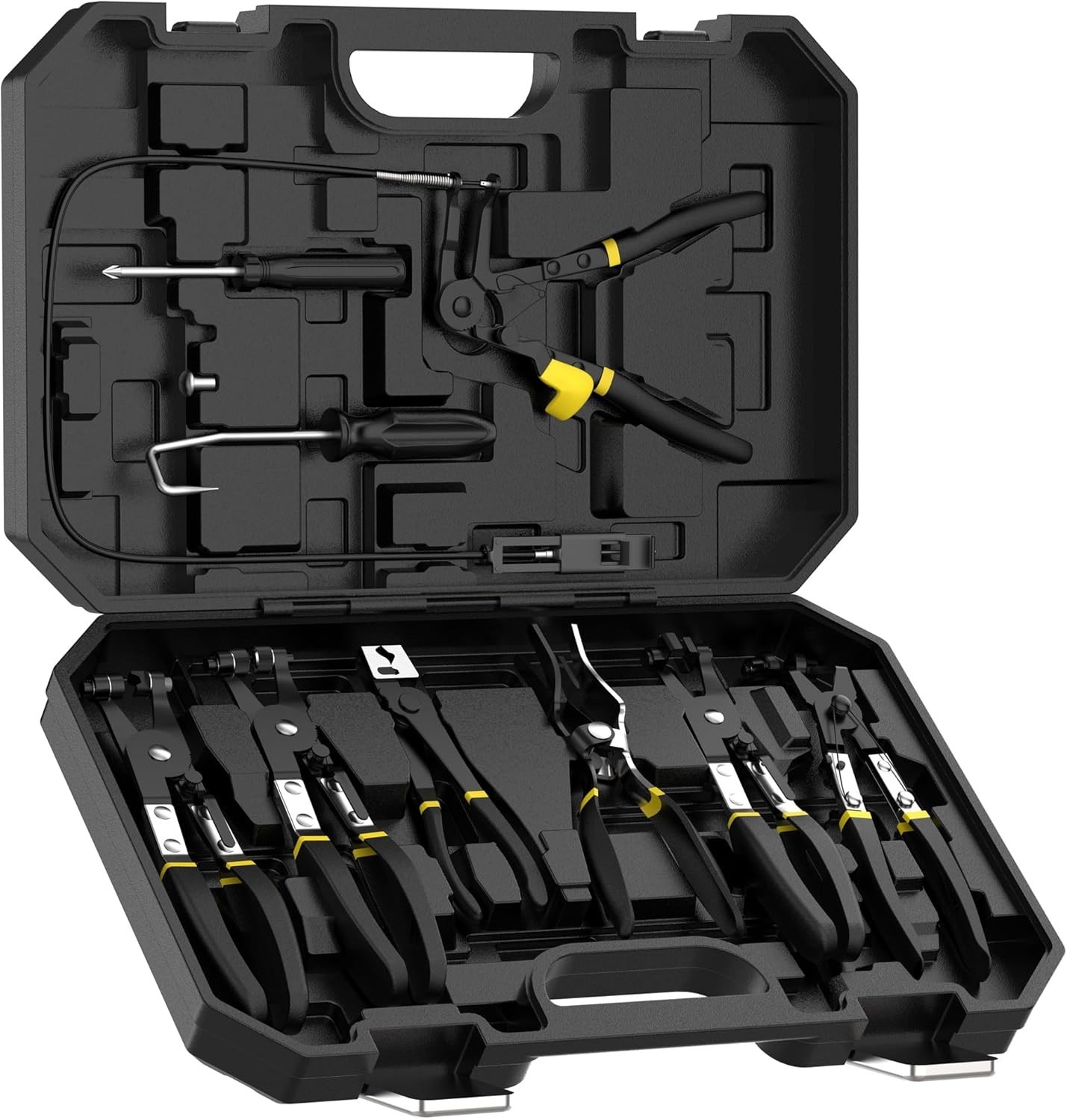 Heavy Duty Hose Clamp Pliers Set 9pc – Alloy Steel Swivel Jaw Flexible Auto R…