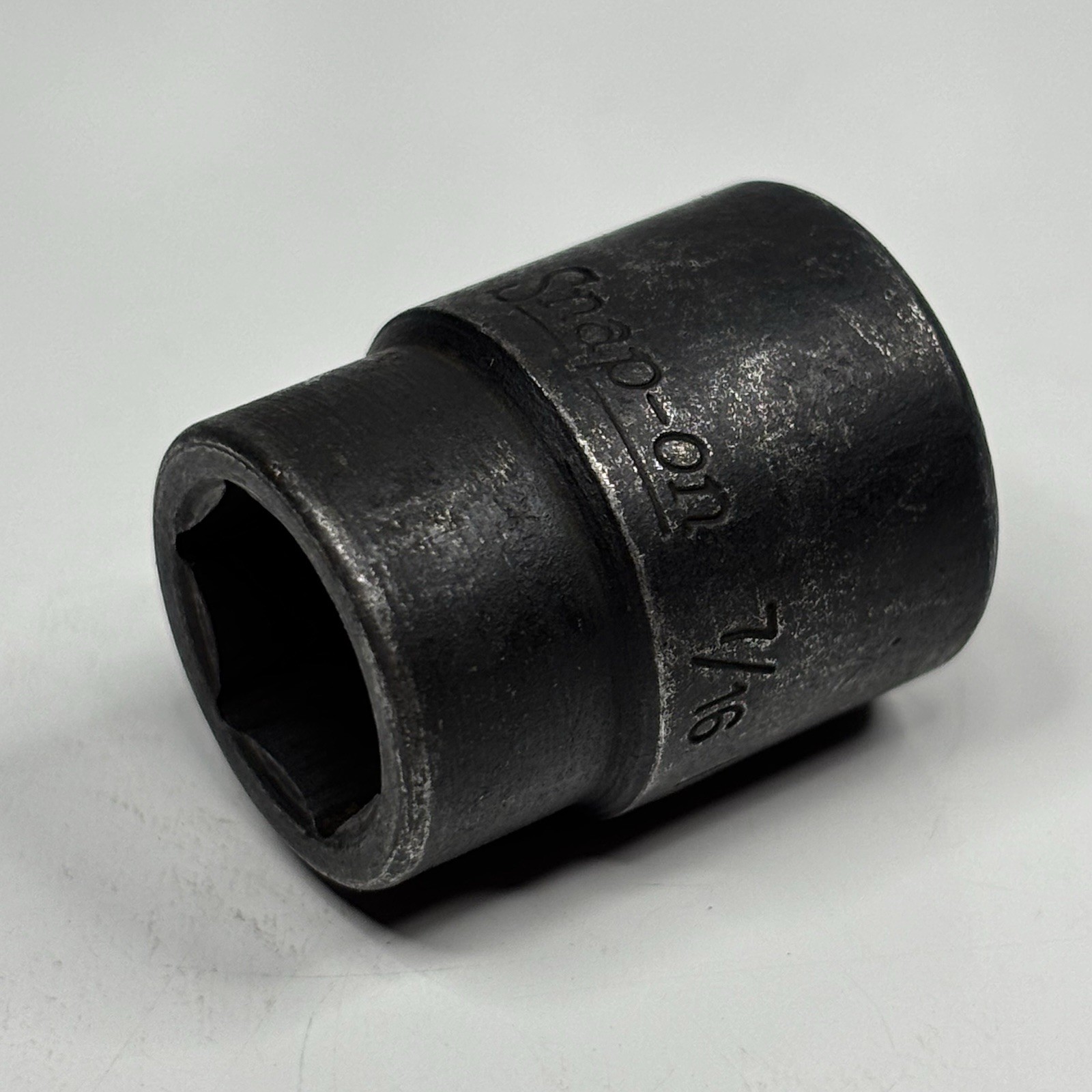 Snap On Tools IMF140 3/8 Dr 6Pt SAE 7/16 Flank Dr Shallow Impact Socket USA 1991
