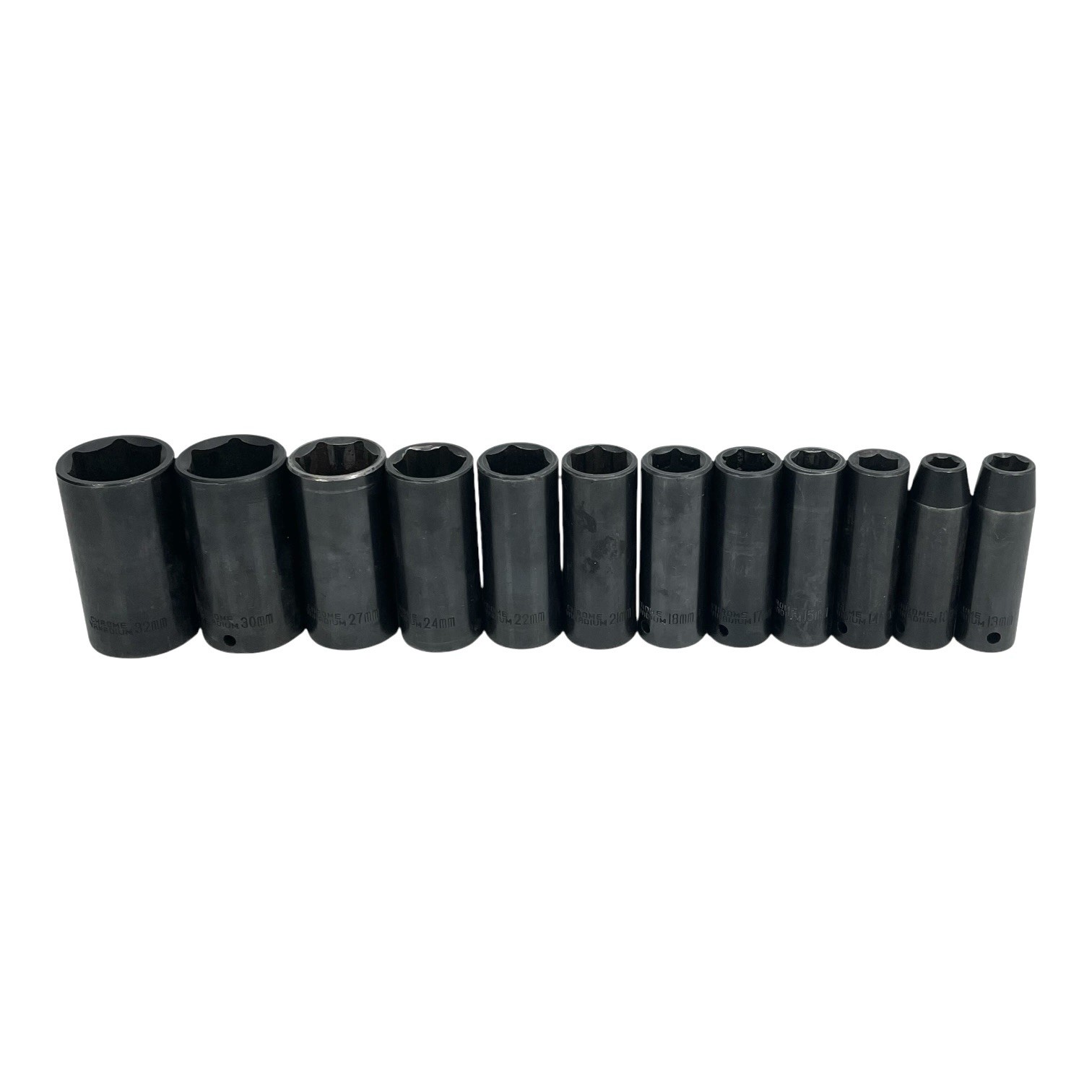 Deep Impact Socket Set 1/2″ Drive Chrome Vanadium Black Heavy Duty 12 Pieces