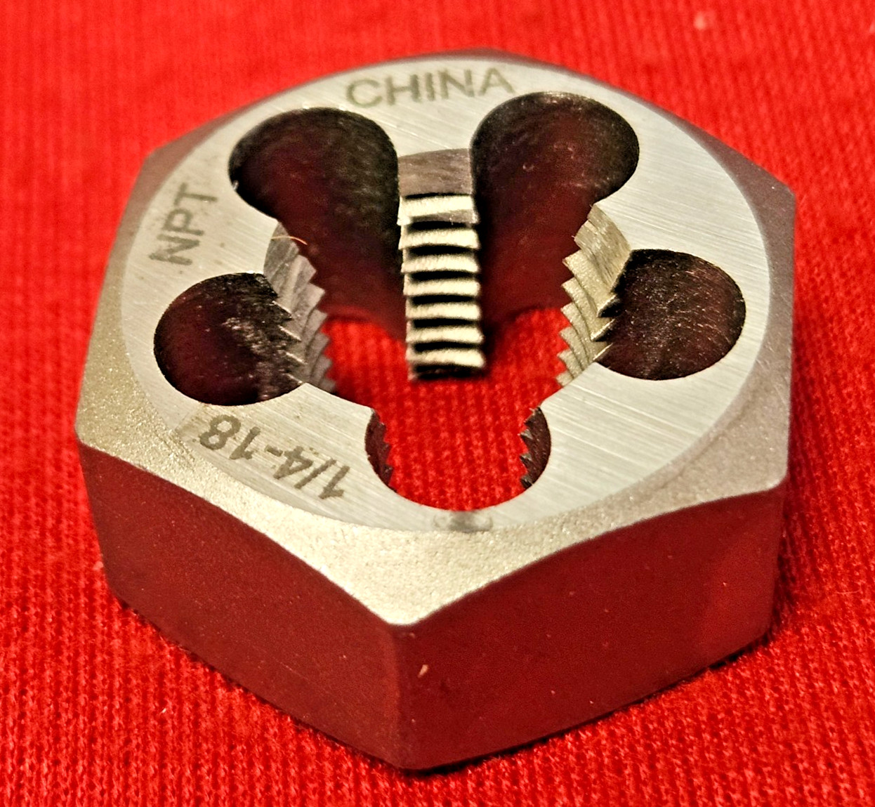 1/4″ -18 NPT X 1.4″ Hex Pipe Die Nut Alfa CSHD70894 CS Rethread