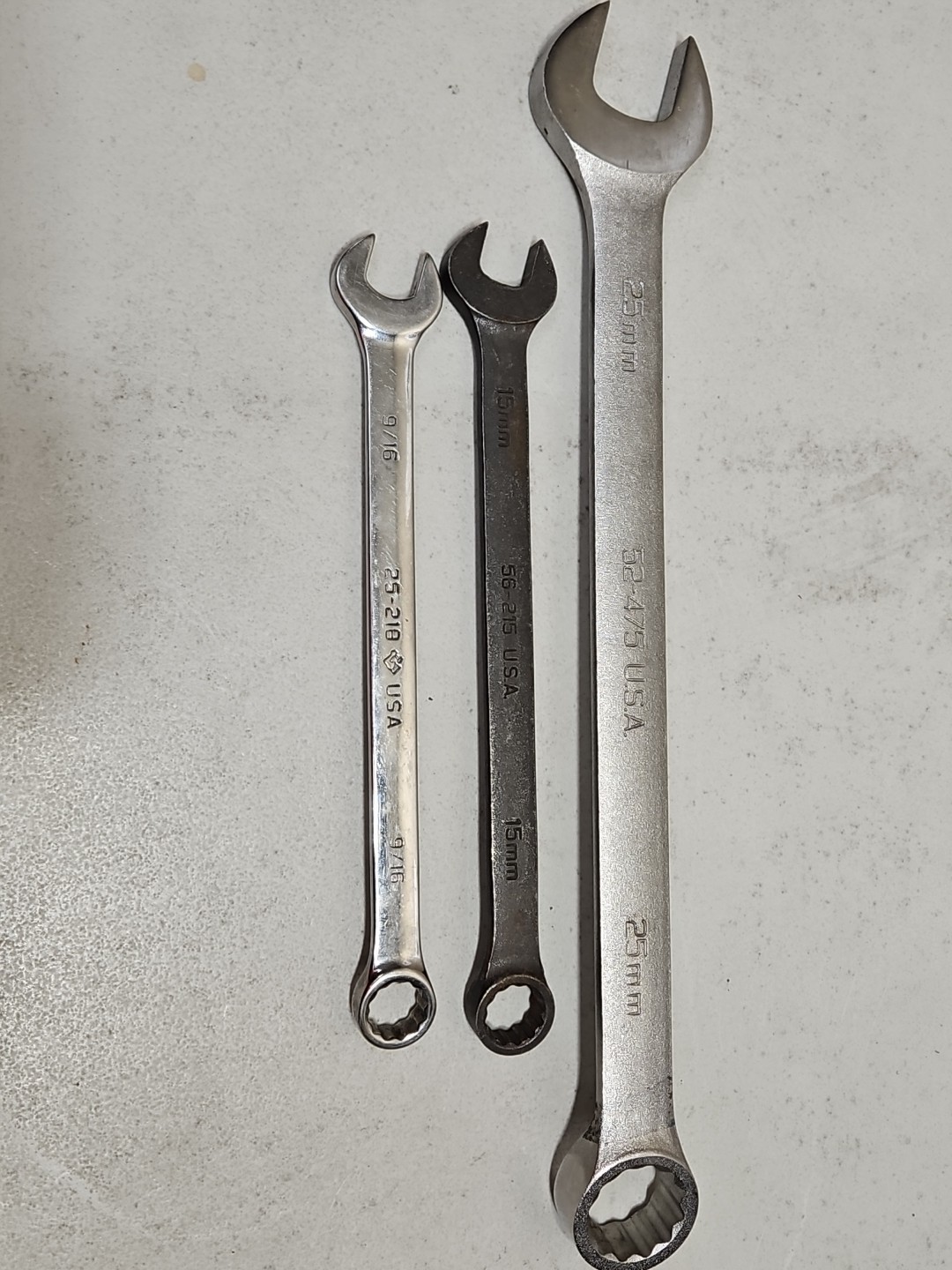 Armstrong Combination Wrench Lot Of 3 Made In USA