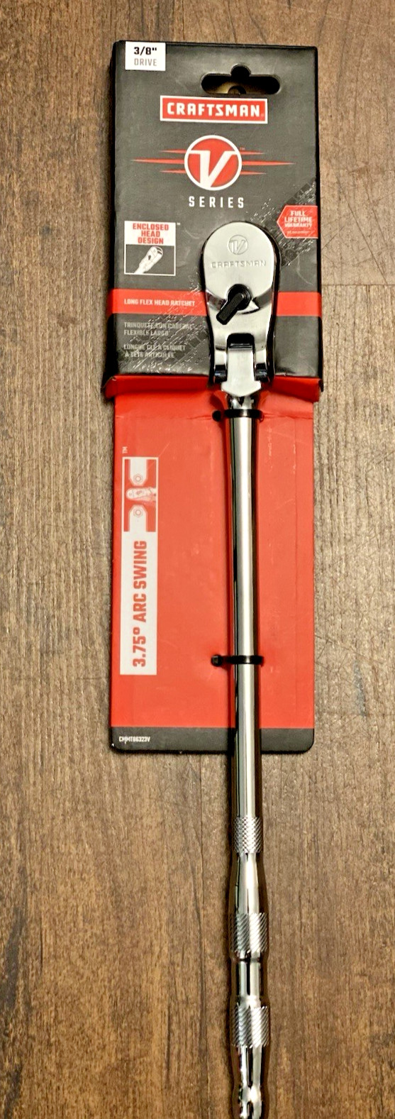 Craftsman V-Series 3/8″ Drive 96T Long Handle Flex Head Ratchet CMMT86323V New
