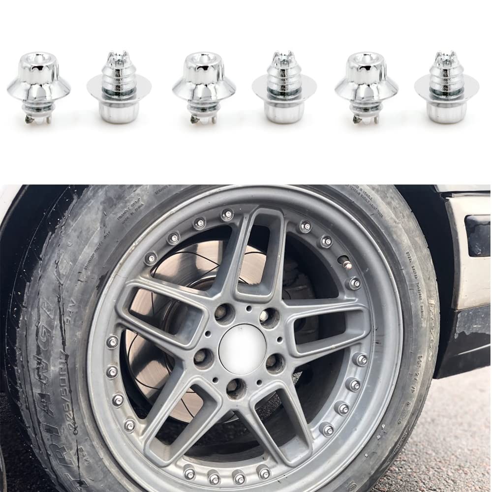 RTRHINOTUNING 50pcs Wheel Top Diameter 13mm, Thread 6.9mm, Chrome