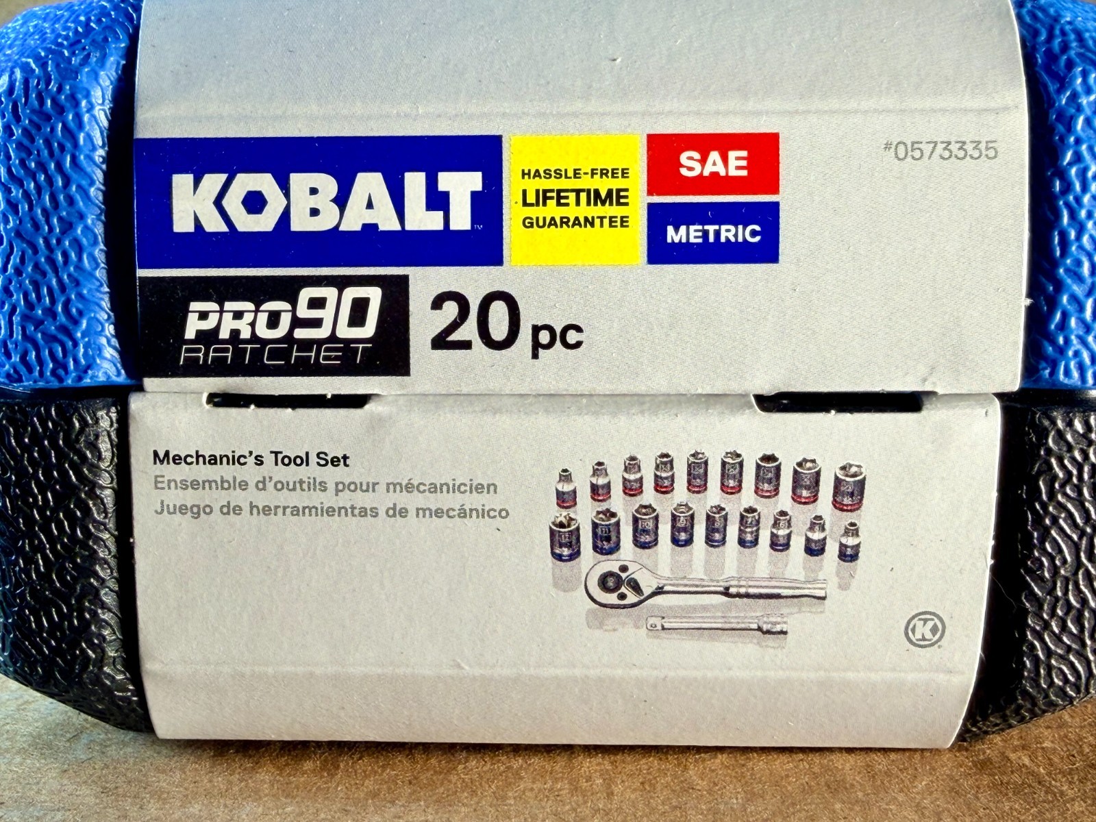 Kobalt 20 Piece 1/4 in Drive Mechanics Tool Set SAE Metric Pro90 Ratchet 0573335