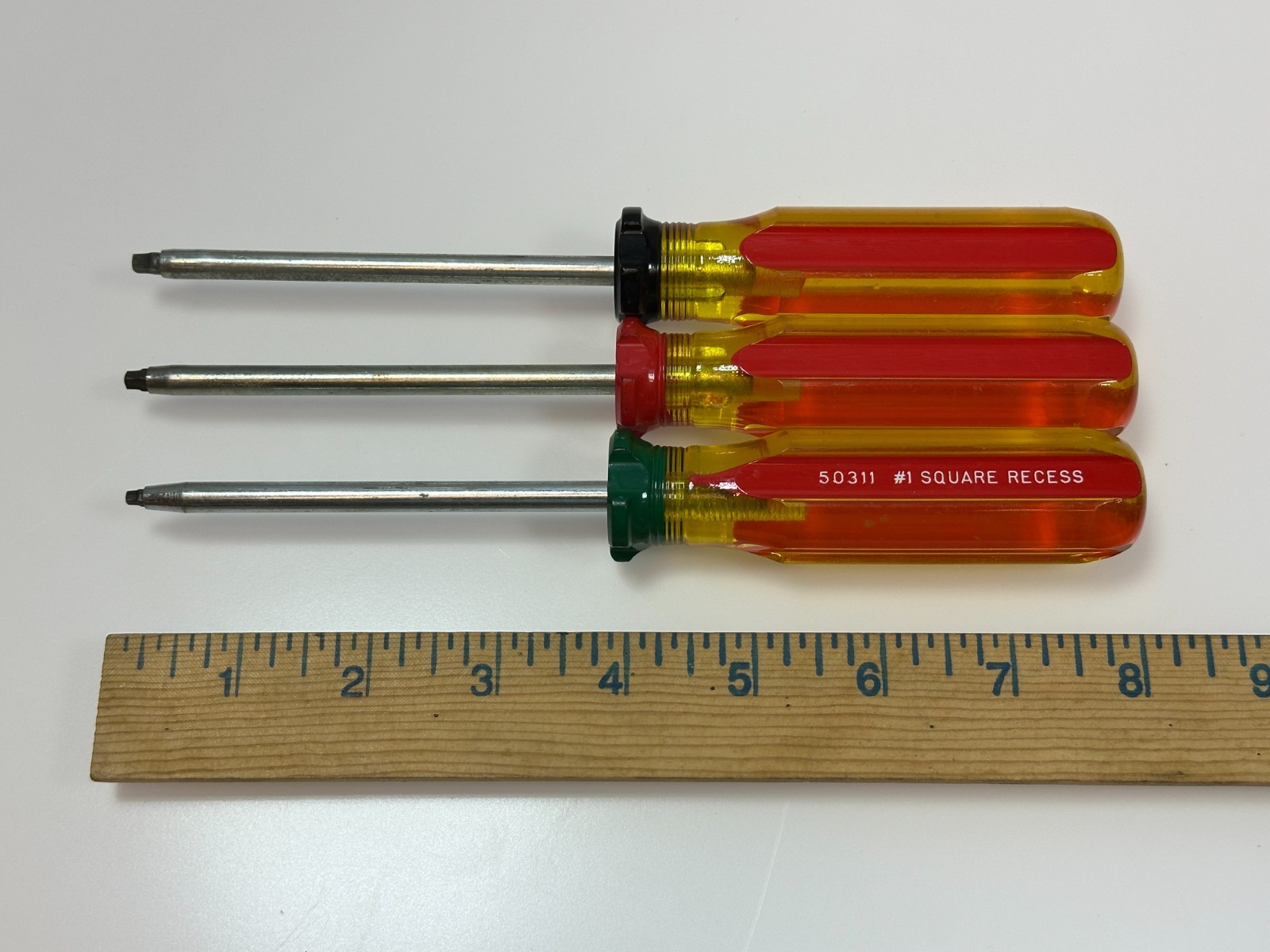 Vermont American USA 3pc #1 #2 #3 Square Recess Screwdriver Set (NEW Old Stock)