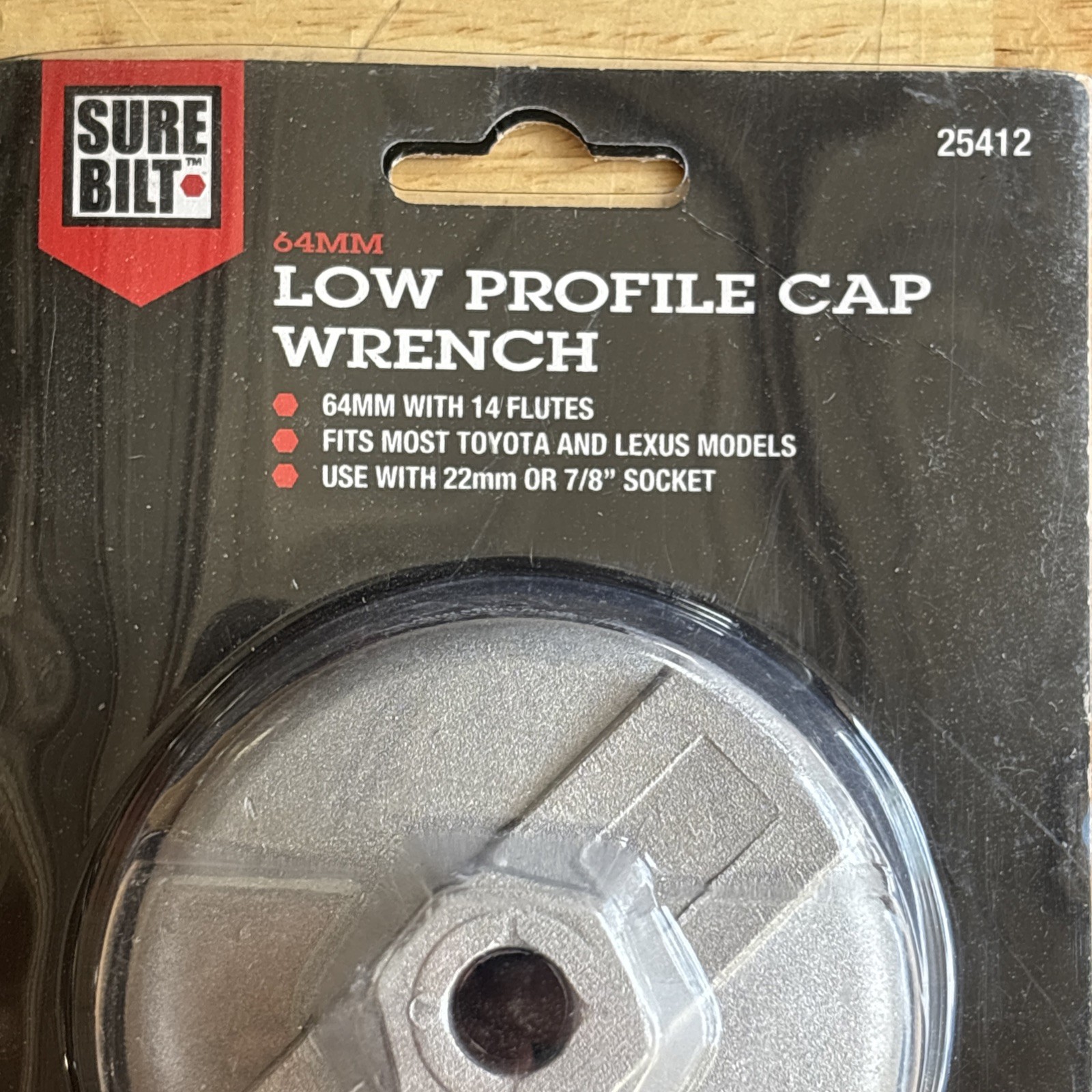 Sure Bilt 64mm 14 Flute Oil Filter Cap Wrench Low Profile Toyota Lexus 25412 NEW