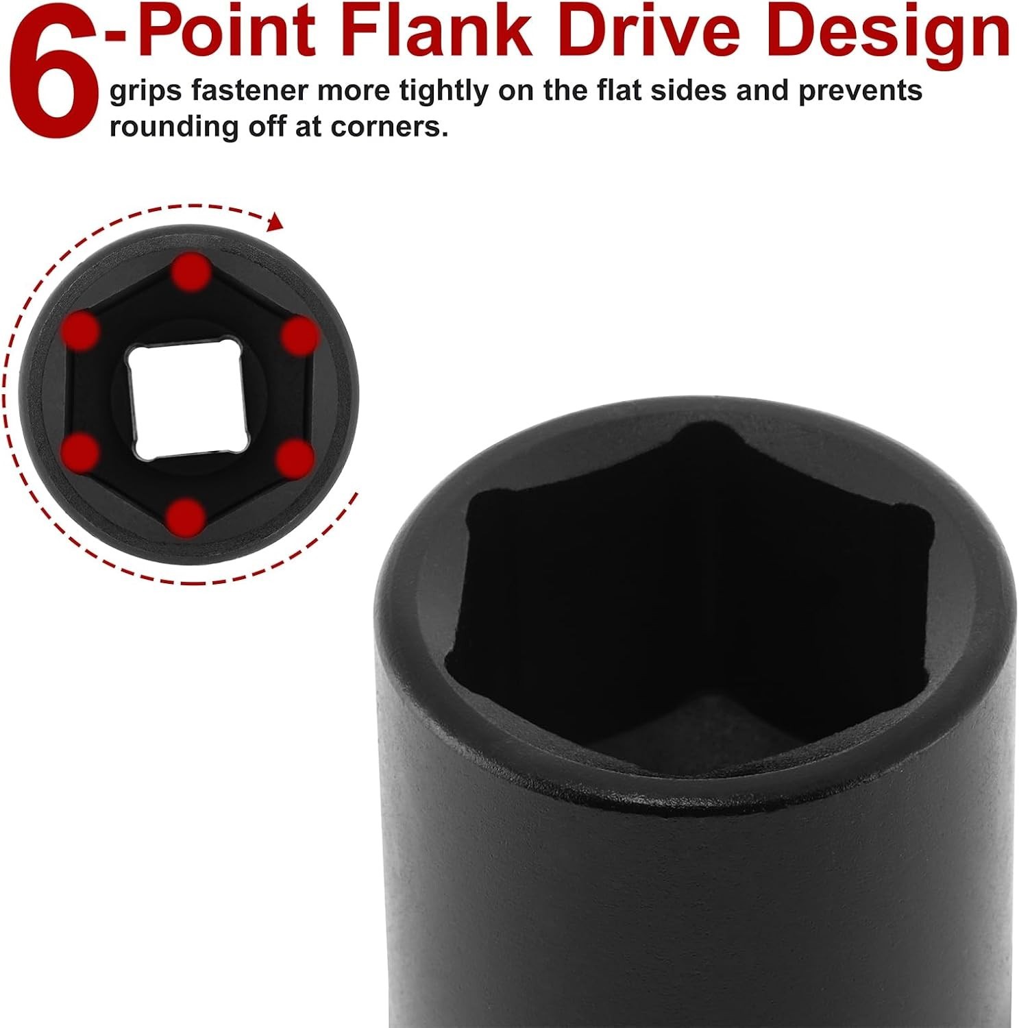 Durable 27mm 6-Point Impact Socket, 1/2 Inch Drive, Corrosion-Resistant Finish