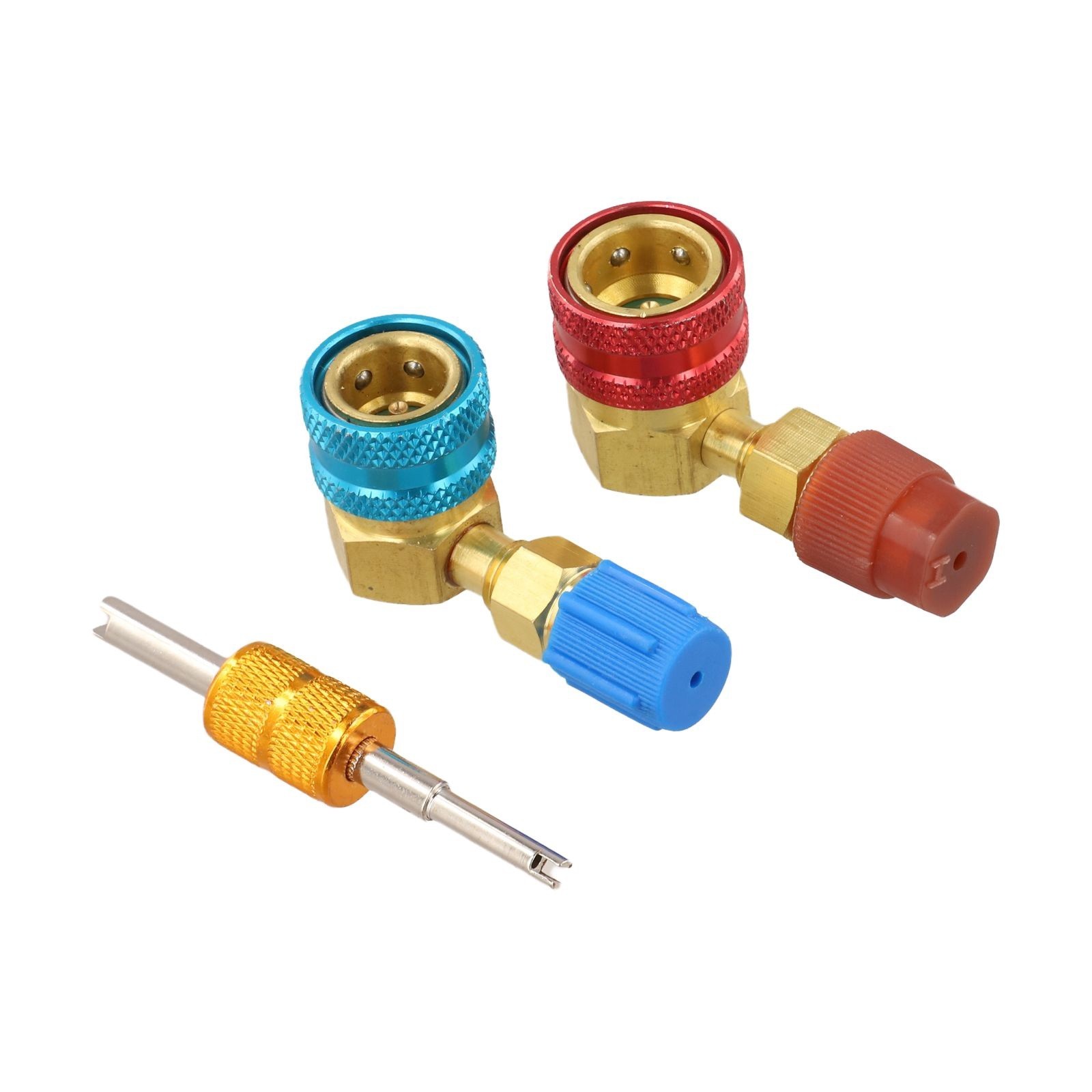 90 Degree Side Quick Coupler Adapter Kit Brass for R1234YF to For R134A Systems