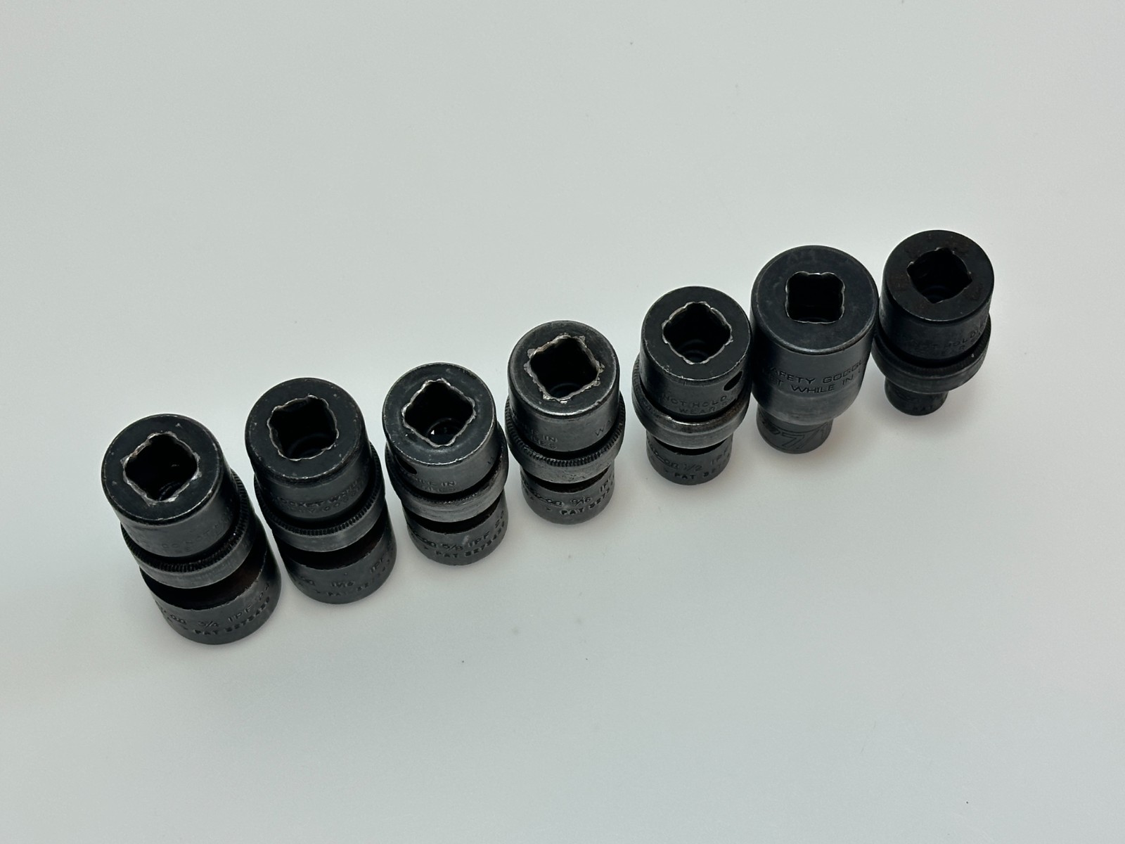 🇺🇸Snap-on Tools USA 7pc Swivel Impact Socket Set 3/8 Dr SAE 3/8-3/4, IPF 12-24
