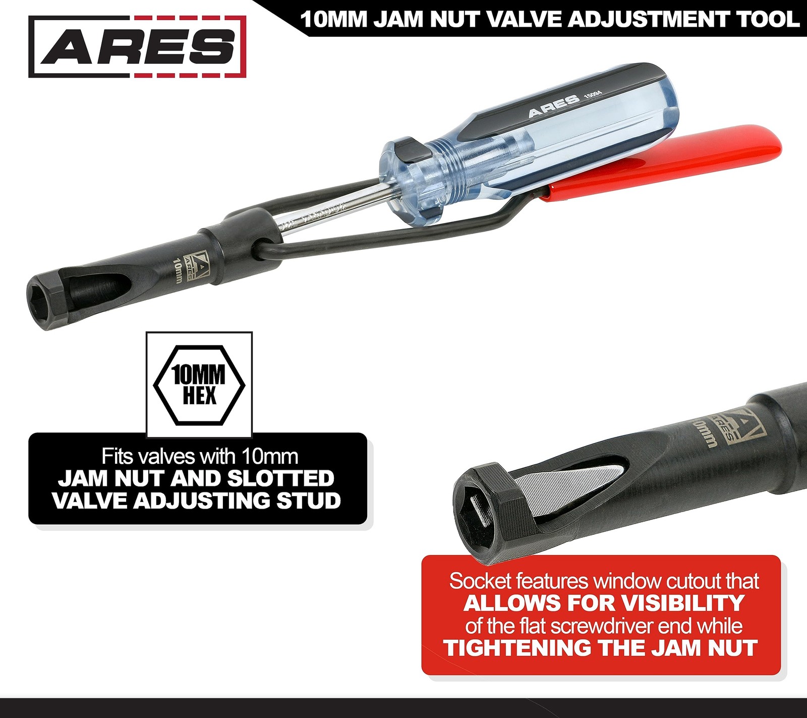 15094 “ 10mm Jam Nut Valve Adjustment Tool “ Easily Loosens Tight Jam Nuts With