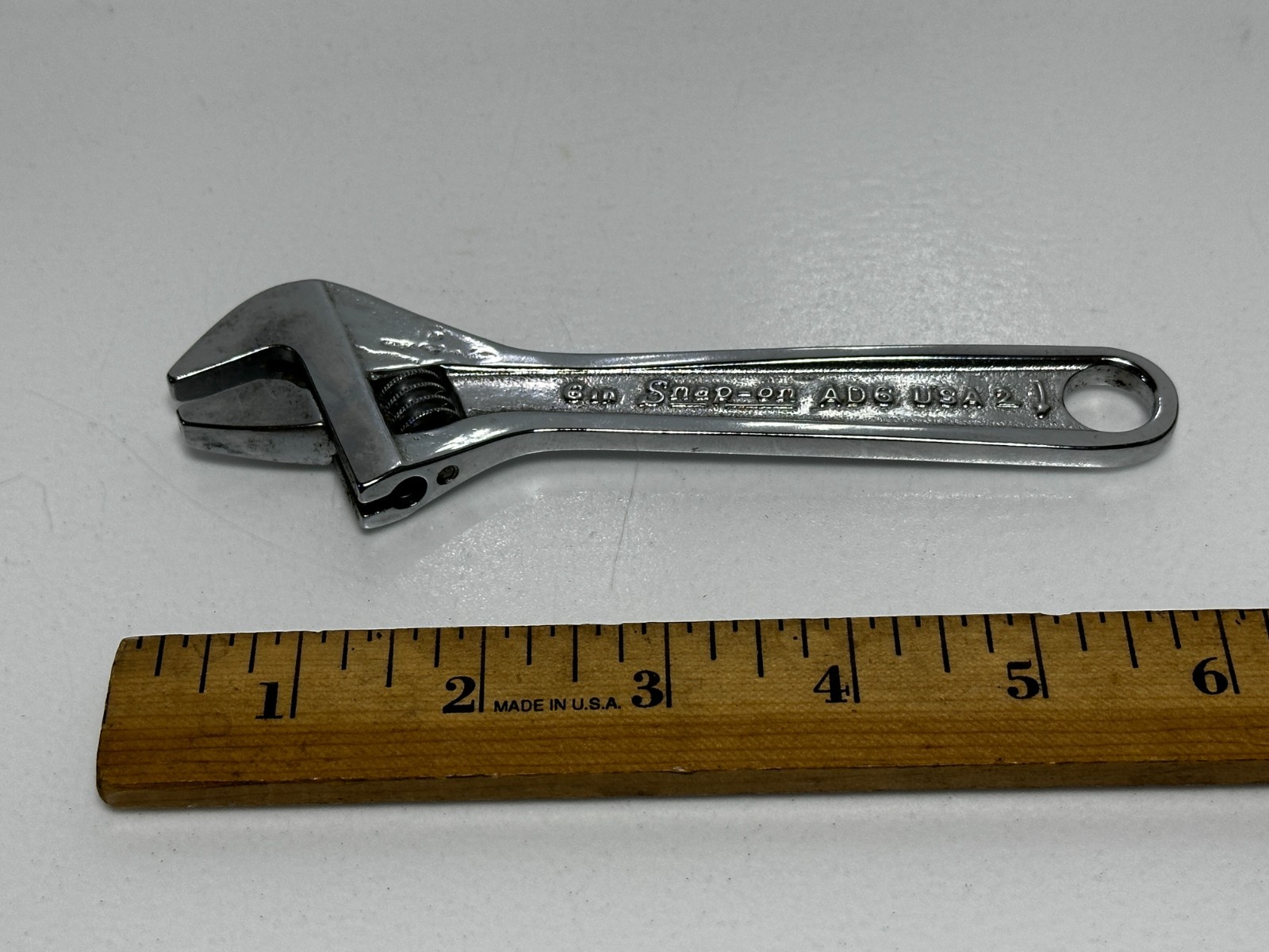 Snap-On Tools USA AD6 6″ / 150mm Full Polish Chrome Finish Adjustable Wrench