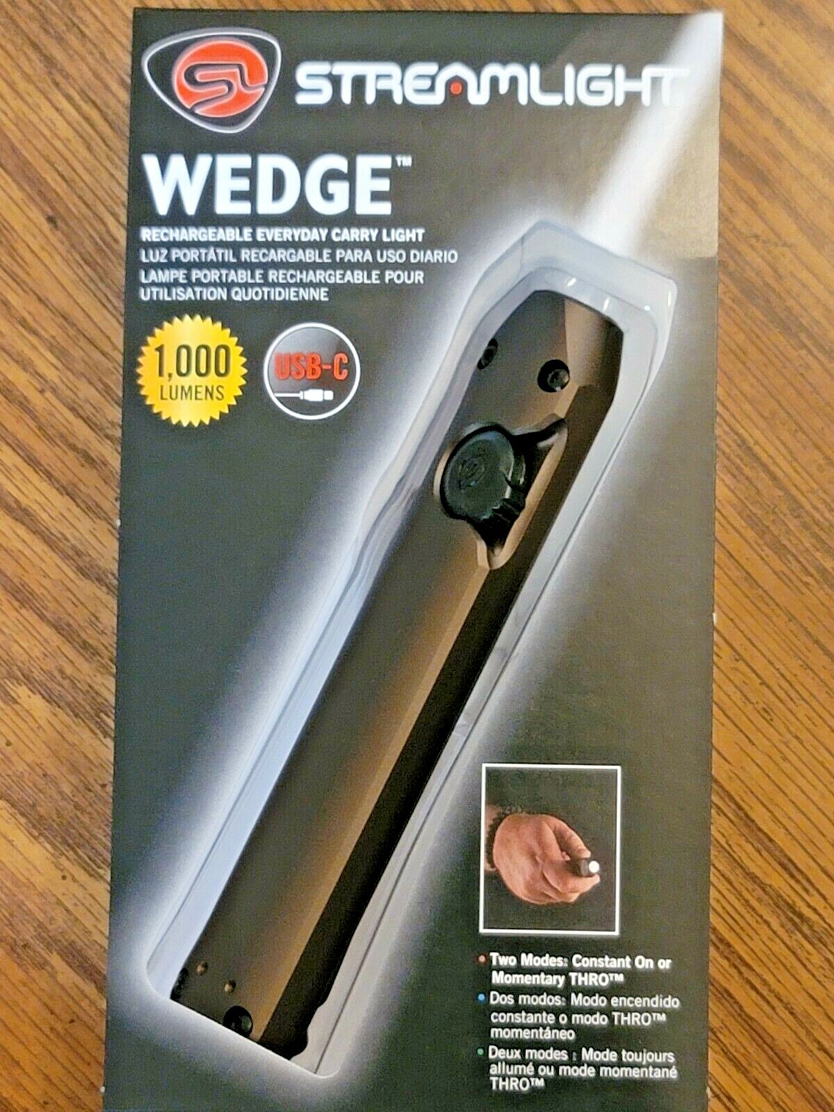New Streamlight Rechargeable «Wedge» Pocket Light, 1,000 Lumens, Coyote #88811