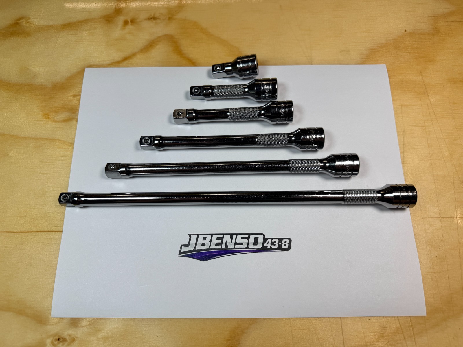 Snap-On Tools USA NEW 6pc 3/8″ Drive Chrome Knurled Socket Extension Set 206AFX