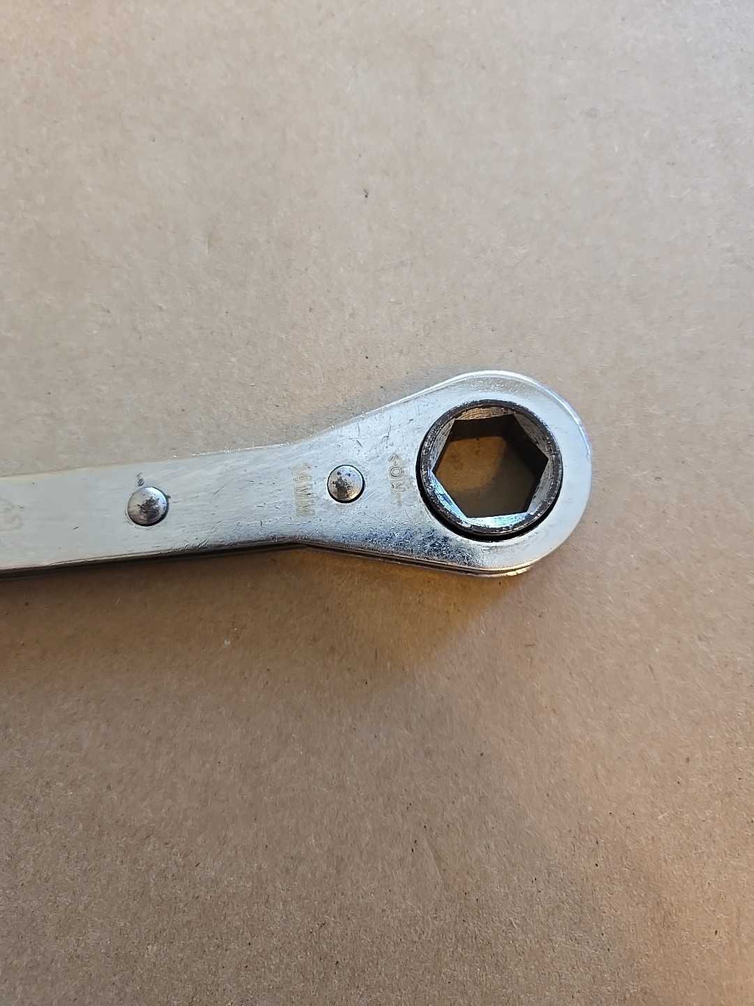 Mac Tools 13MM-14MM 6PT Metric Chrome Ratcheting Box Wrench USA RWM1314