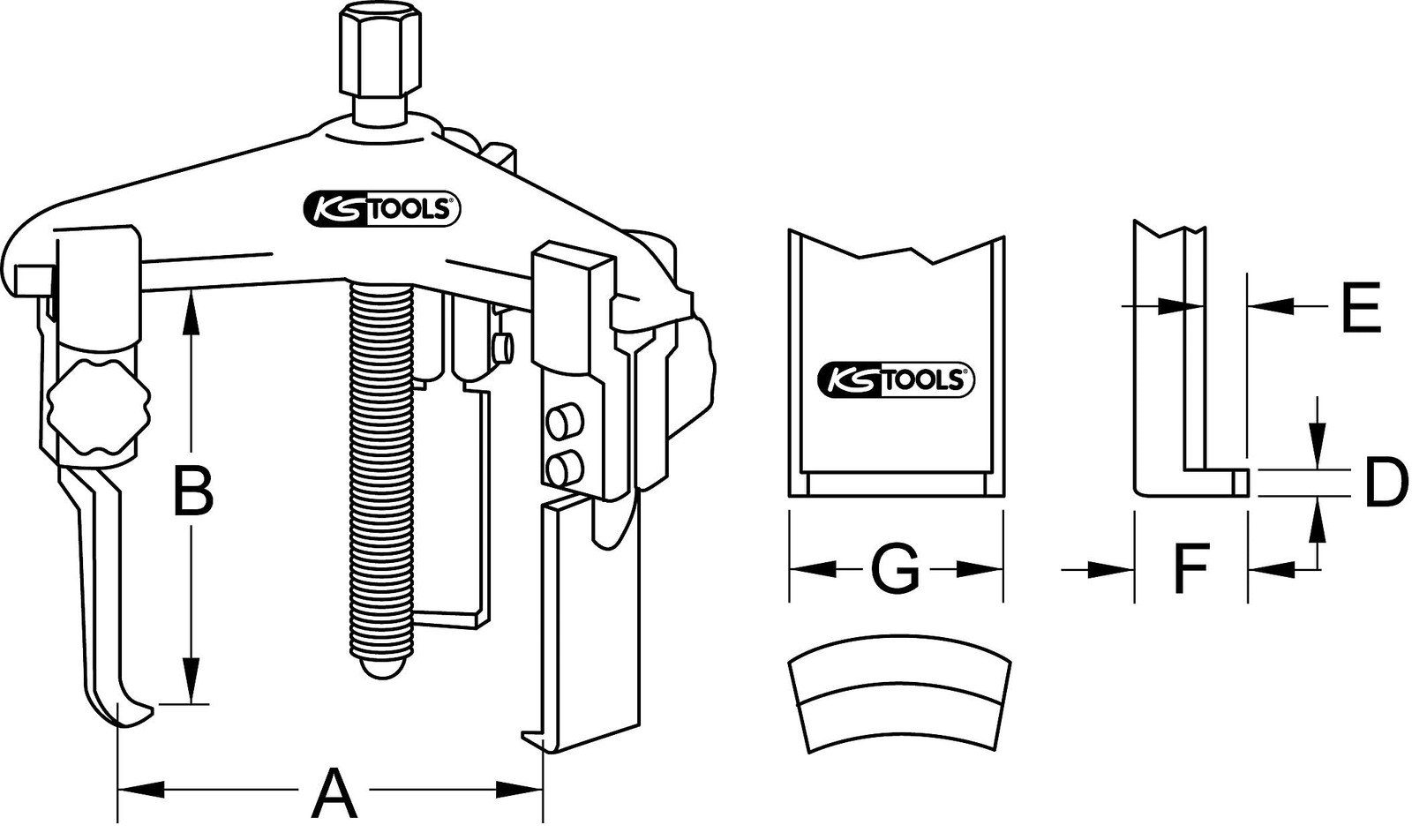 630.1102 Quick Release Puller 3 Arm Slim, 25130mm