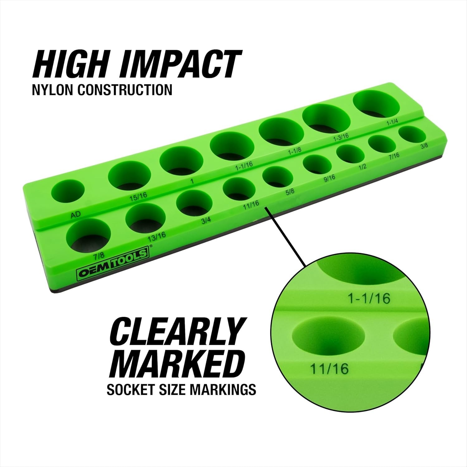 6 Pack Set Metric and SAE Magnetic Socket Tray Set, Green and Blue Socket Org…