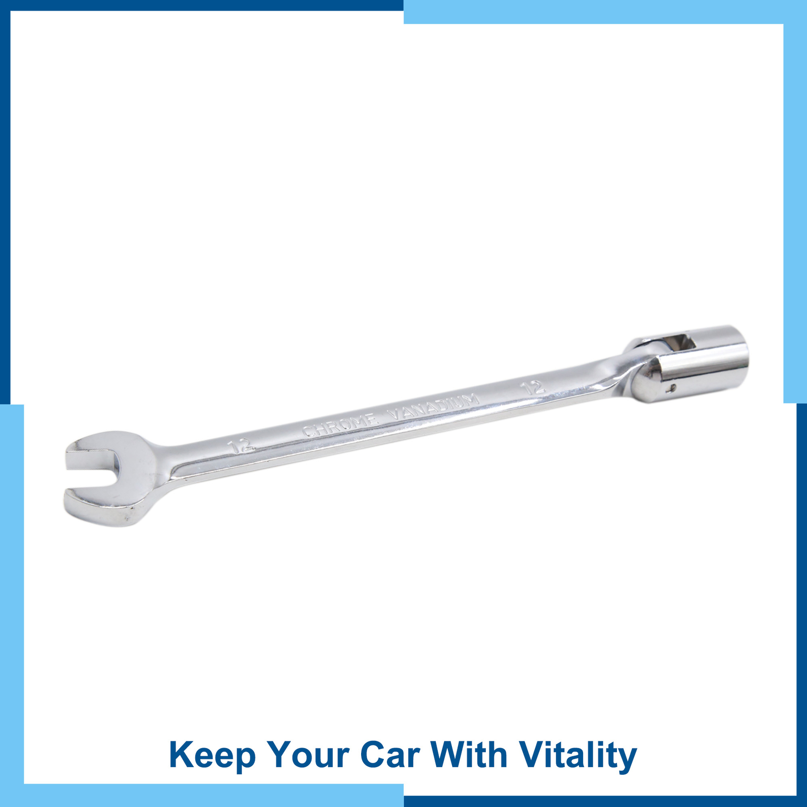Pack(1) 12mm Swivel Head Combination Socket Spanner Wrench Car Repairing Tool