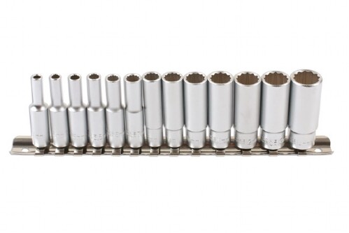 DEEP Bi-Hex DOUBLE CUT (12 Point) Socket Set 1/4 Drive 13pc 4mm – 14mm LL