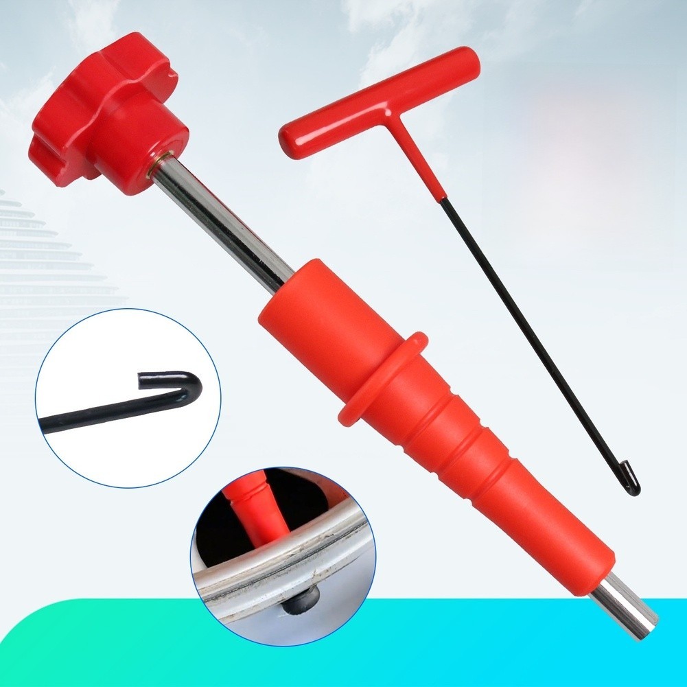 Tire Valve Tool Kit Plastic Metal Construction T Handle Anti Slip Grip