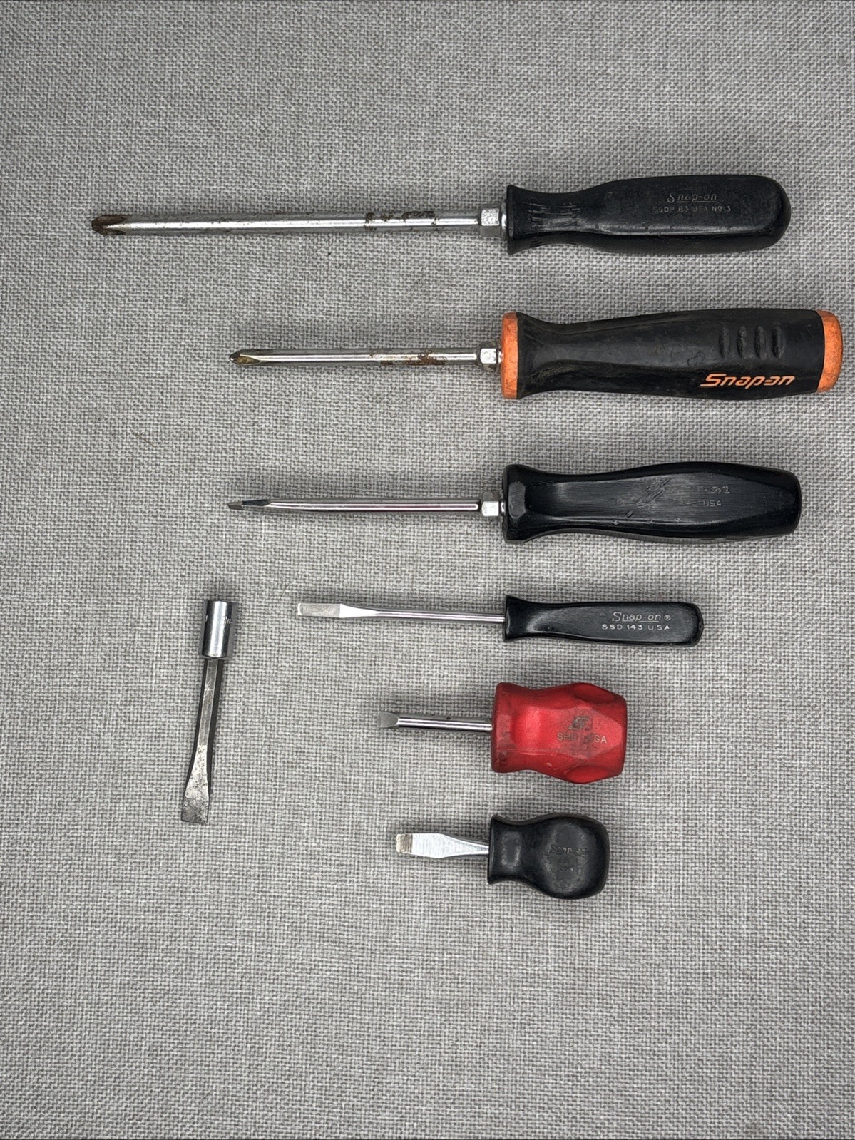 SNAP ON Tools Screwdrivers Used Mixed Lot – Flat Slotted Philips Stubby