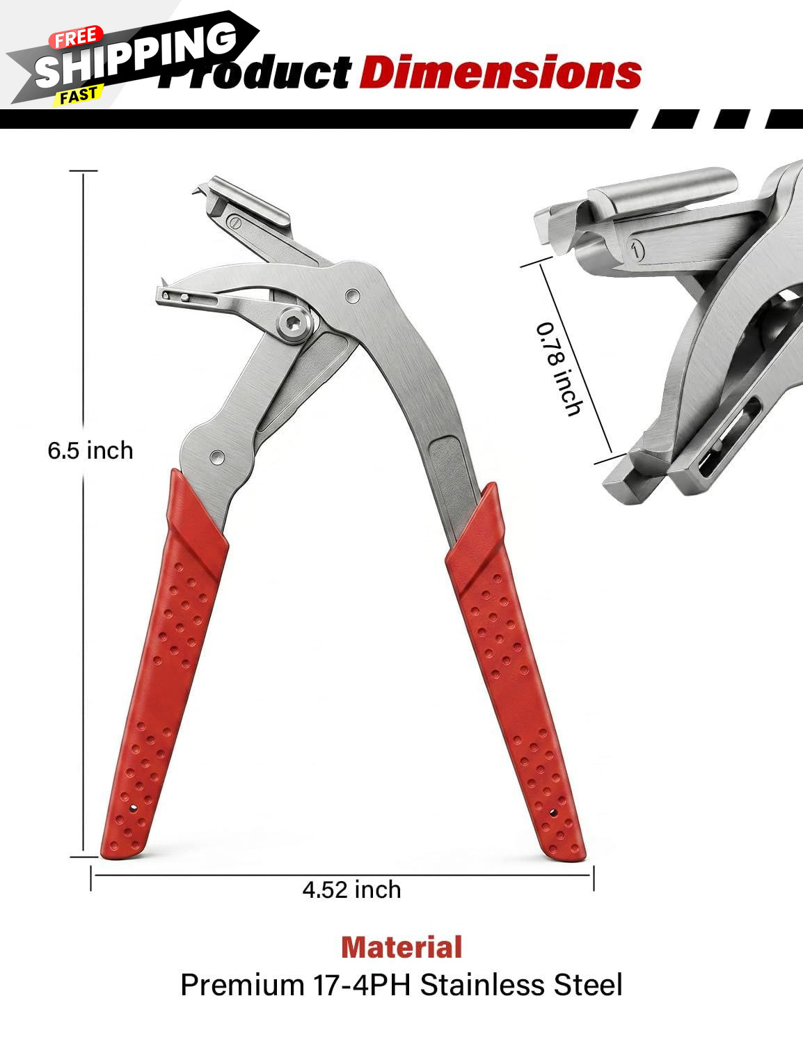 Car Clip Pliers, Damage-Free Removal Pliers for Plastic Push Pins, Red
