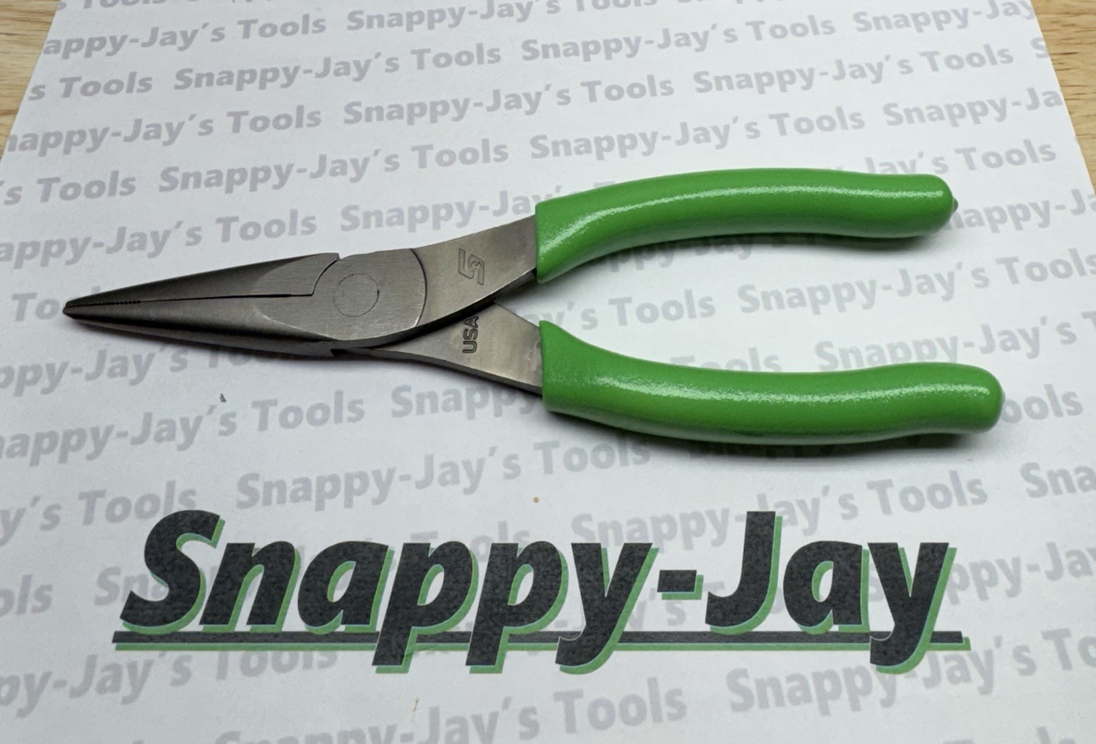 Snap-On Tools USA NEW GREEN Soft Grip 8″ Talon Grip Needle Nose Pliers 96ACFG