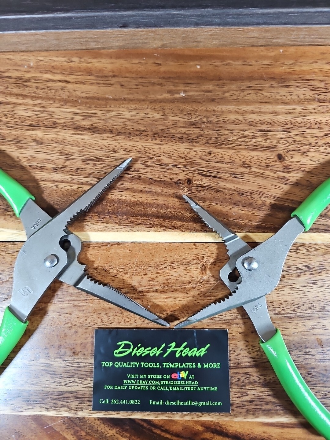 NEW Snap On LN47ACF & LN46ACF Needle Nose/Slip-Joint Combination GREEN Plier Set