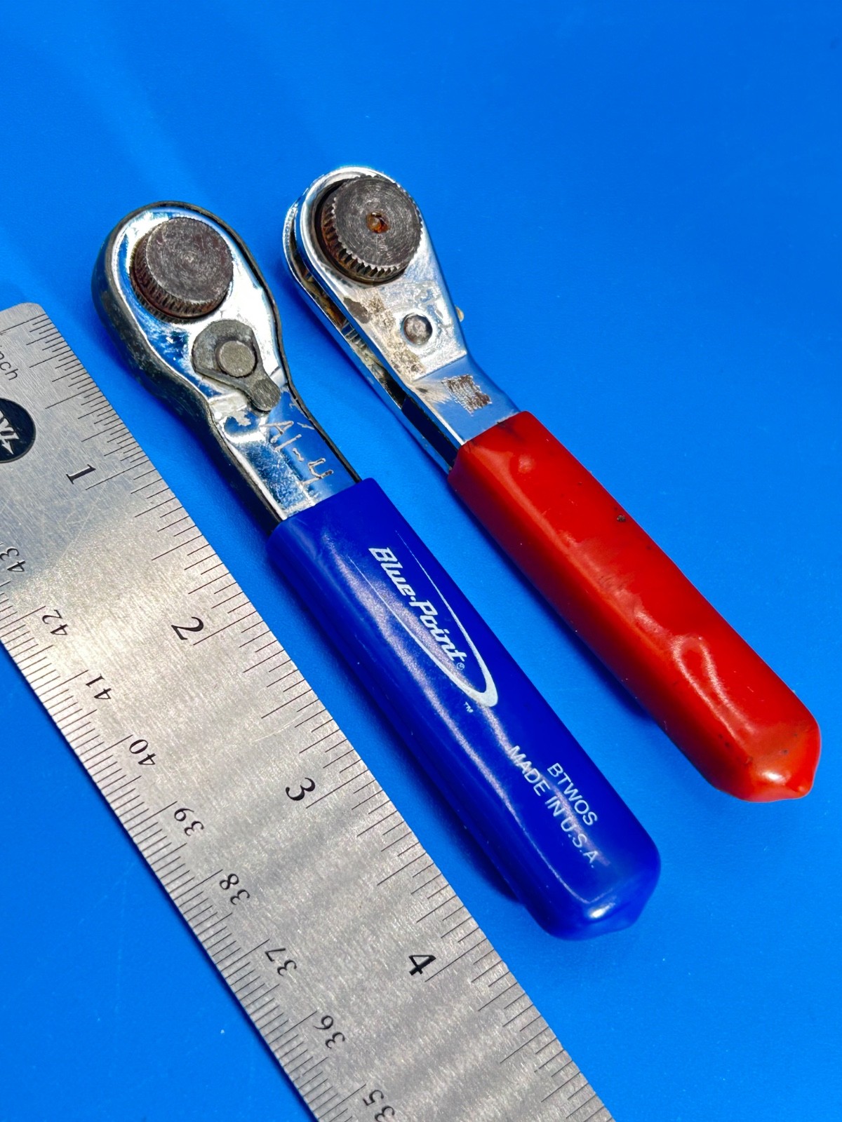 Blue Point Tools Offset Mini Ratcheting Driver 1/4” BTWOS 2 Pieces USA N-8