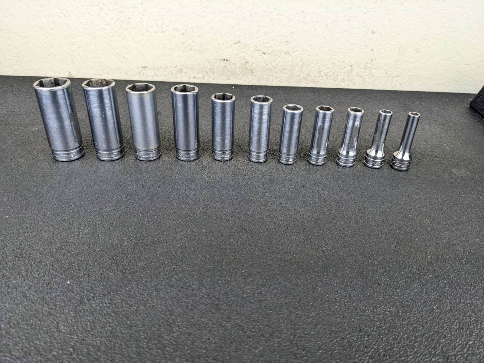 #bo727 Snap-on 211SFSY 1/4″ 7/8″ SAE 11-Piece 3/8″ Drive 6-Point Deep Socket Set