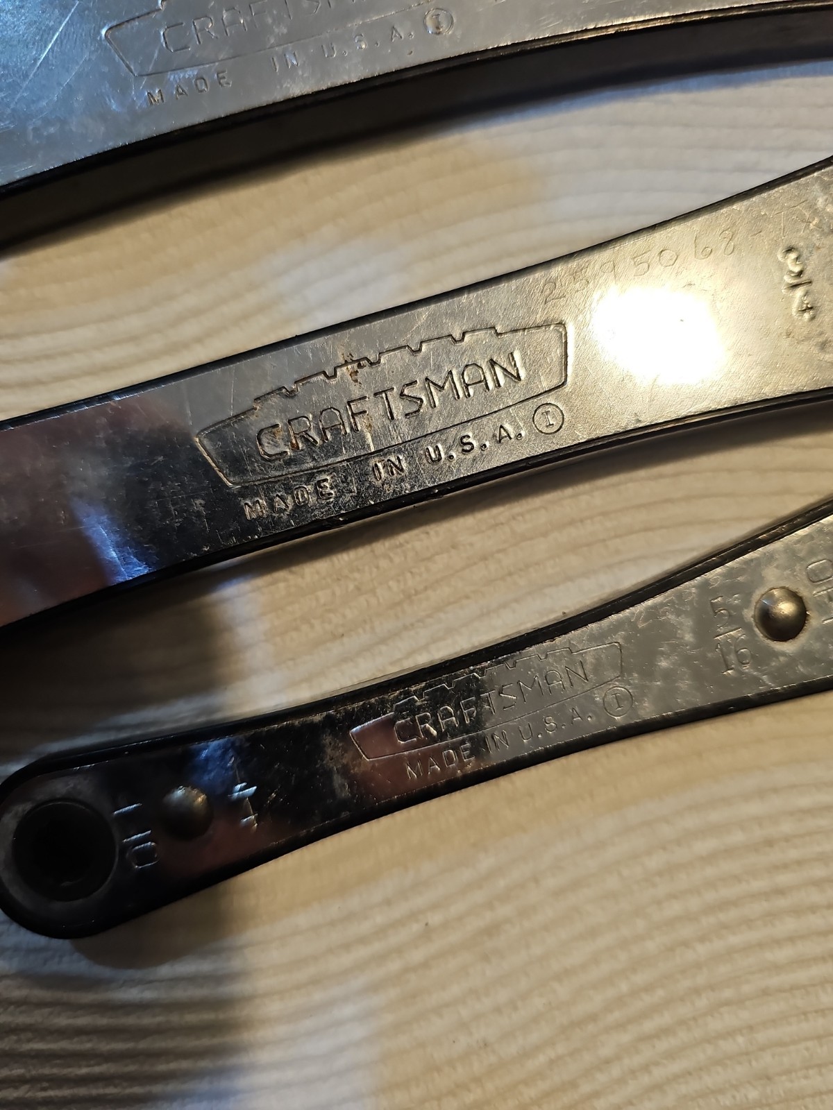 Vintage Craftsman USA Ratcheting Box Wrench Lot 13/16×7/8 5/8×3/4 1/4×5/16 3-Pc