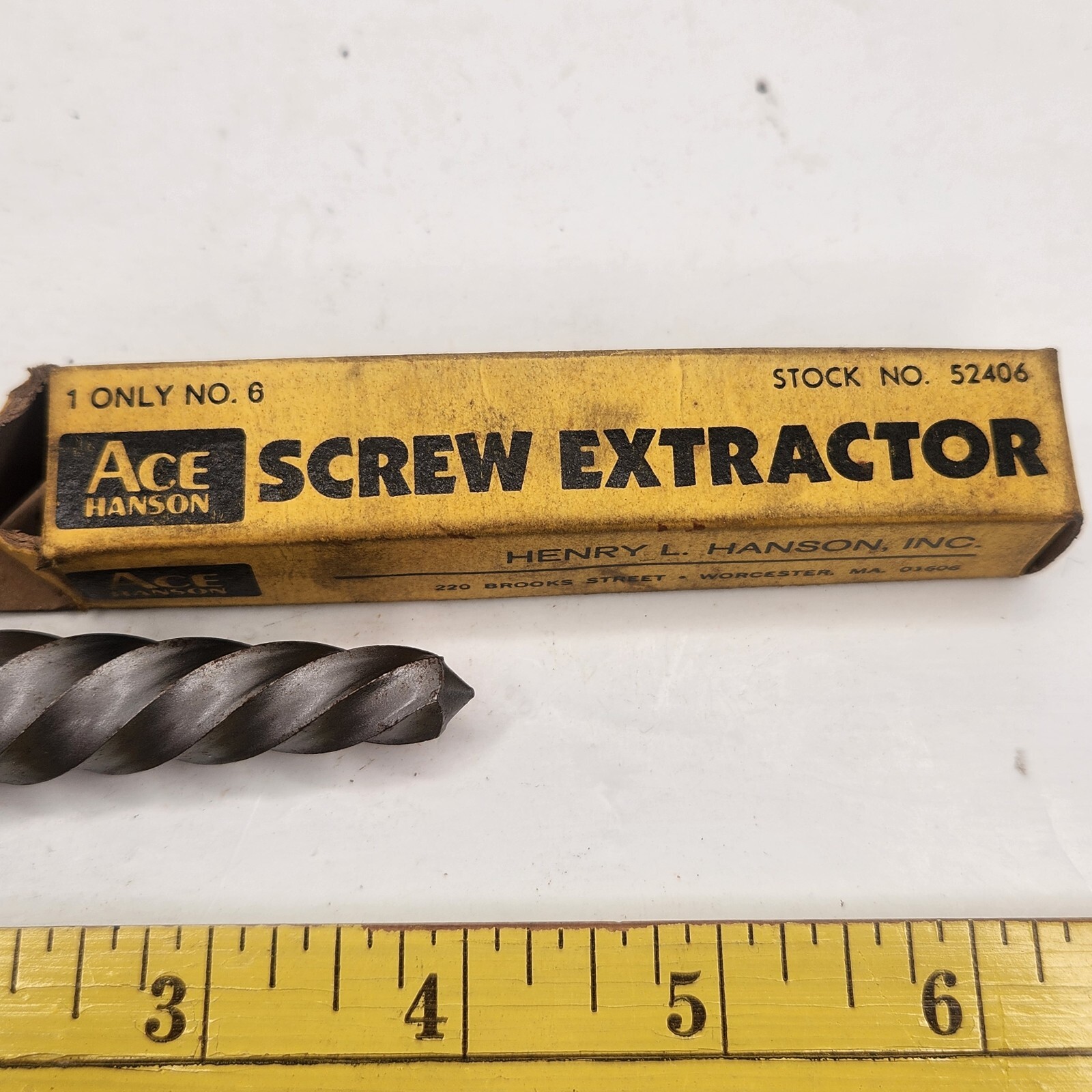 Vintage NOS ACE EX-6 LH Spiral Fluted Screw Bolt Extractor Drill 13/32”
