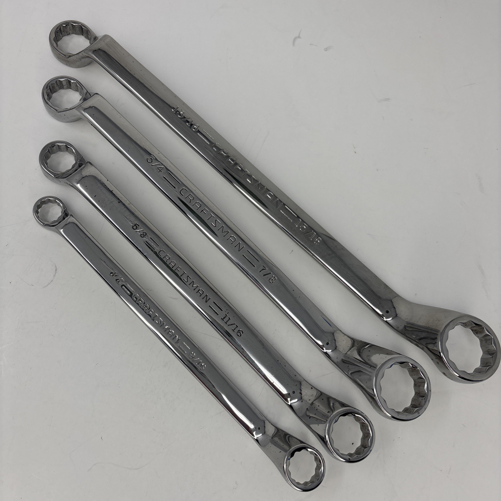 Craftsman 4pc Full Polish Deep Offset 12pt SAE Wrench Set1/2-15/16″ 44317-20 USA