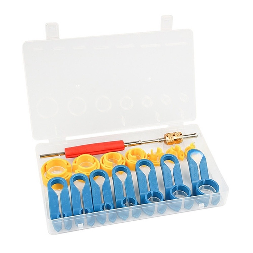16 Piece Automotive AC Cooling Fuel Line Quick Connector Tool Set Plastic Metal