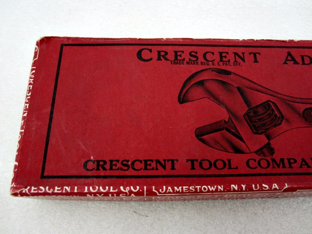 Vintage Crescent Tool Co 10″ Adjustable Wrench Box A110 Jamestown NY USA
