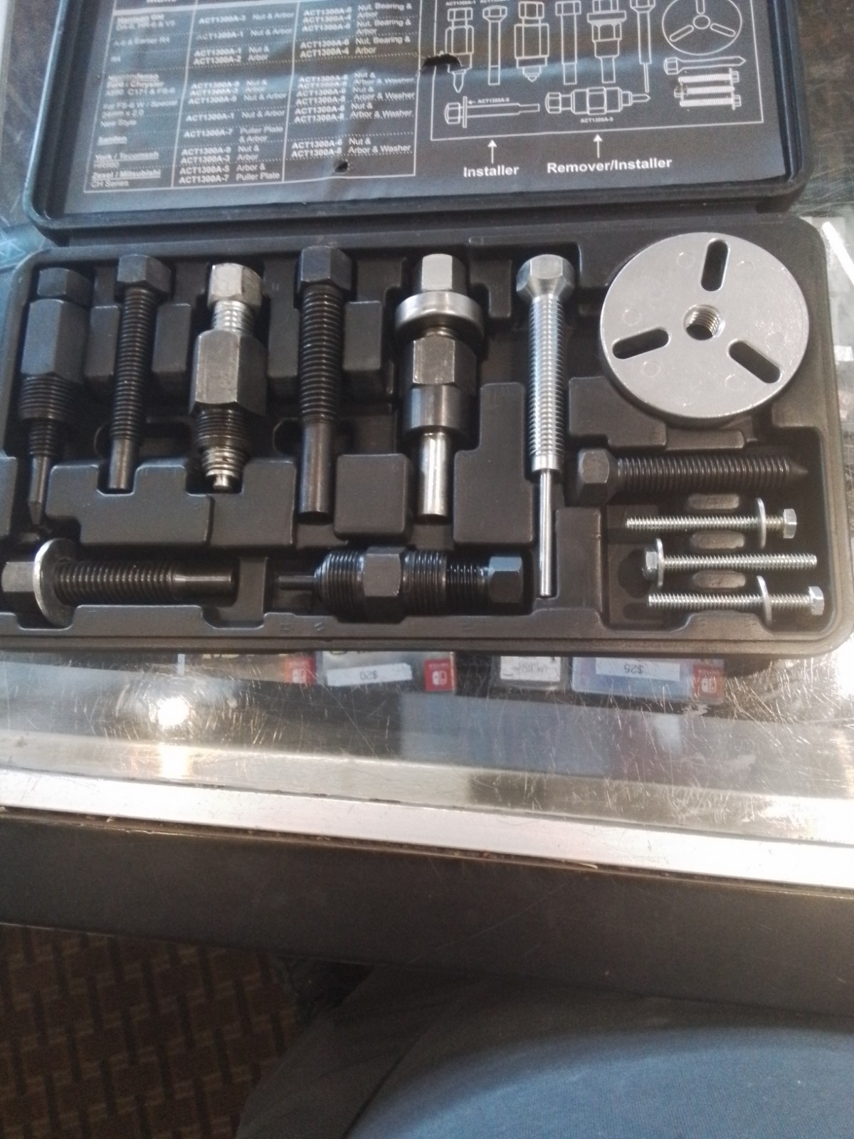 Snap On Act1300A, Deluxe A/C Clutch Hub Puller And Installer Kit….see Pics…