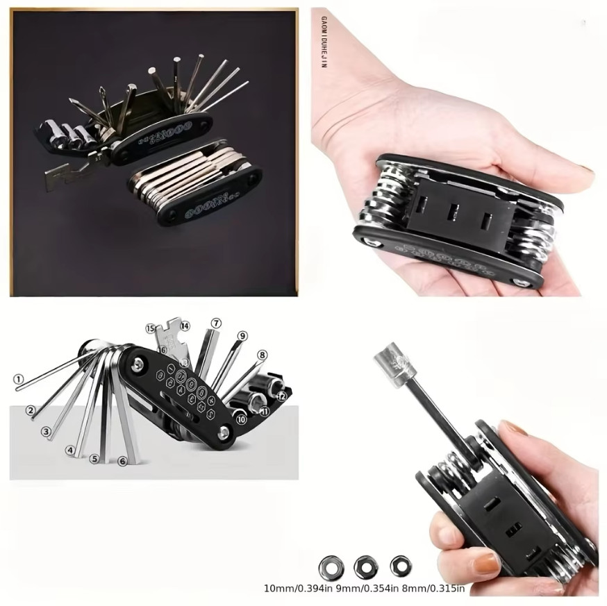 16in1 Universal Socket Wrench Set Rotating Head Multi Tool Repair Kit Pro Set Uk