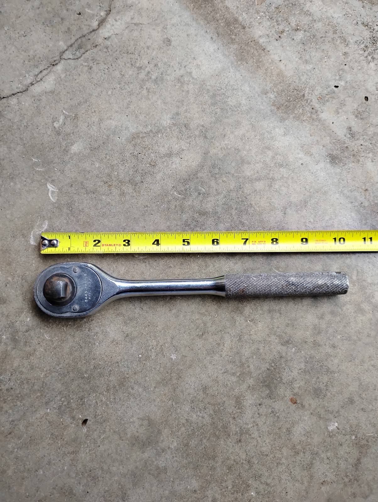 Proto Tools 1/2 in Drive 10 in. Long Pear Head Ratchet Chrome Polished 5449 USA