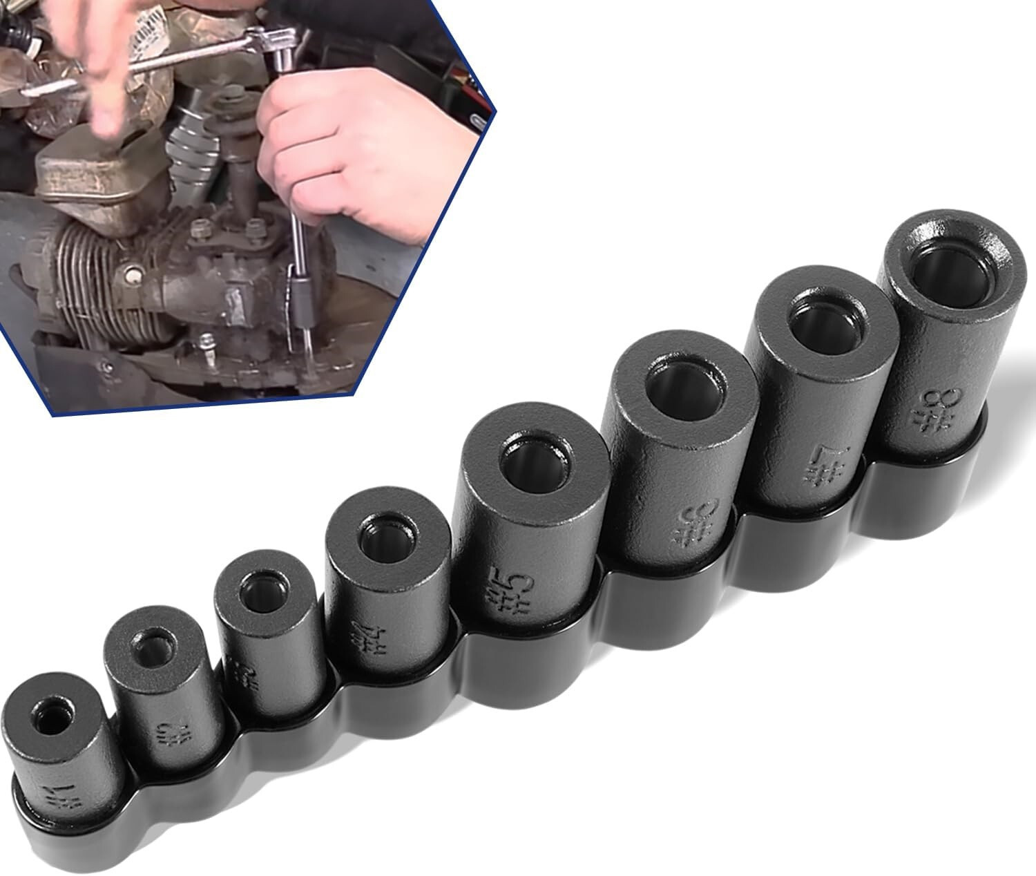 70500 Tap Socket Wrench Set for 1/4″ 3/8″ Drive Fit MCTI Thru 1/2″ 1/8″ NPT Taps