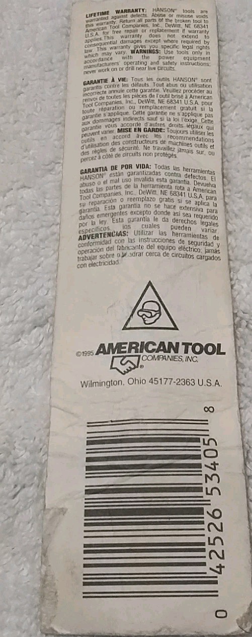 IRWIN-HANSON 53405 EX-5 #5 SPIRAL SCREW EXTRACTOR USA 🇺🇸