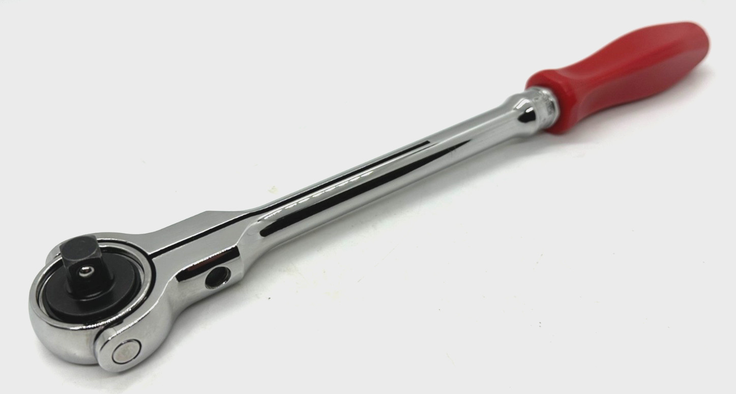 🇺🇸 Snap On Tools 3/8″ DR Ratchet RED Socket Wrench Round Swivel Head 11″ Long