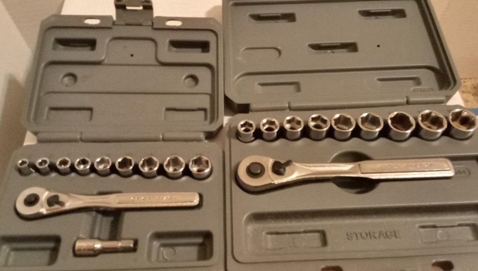 2 New Open Box Craftsman Metric 6 Pt Socket Sets 934554 1/4″ & 934861 3/8″
