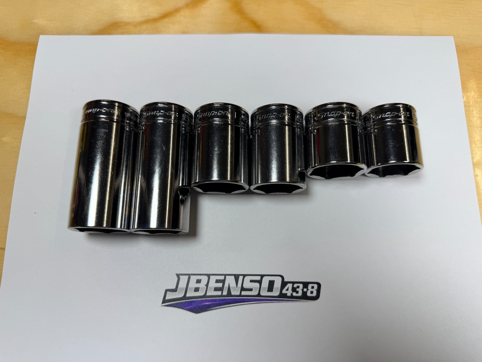 Snap-On Tools USA NEW 6pc 3/8″ Drive 15/16″ & 1″ SAE 6pt Add-On Sockets