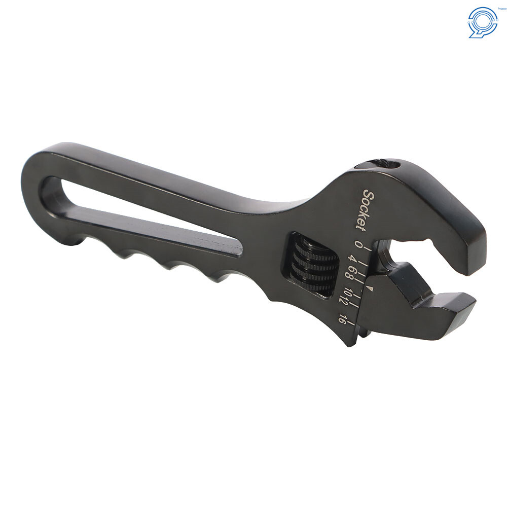 Black Adjustable Wrench Aluminum Tool Spanner for Hose End Fitting 3AN-16AN