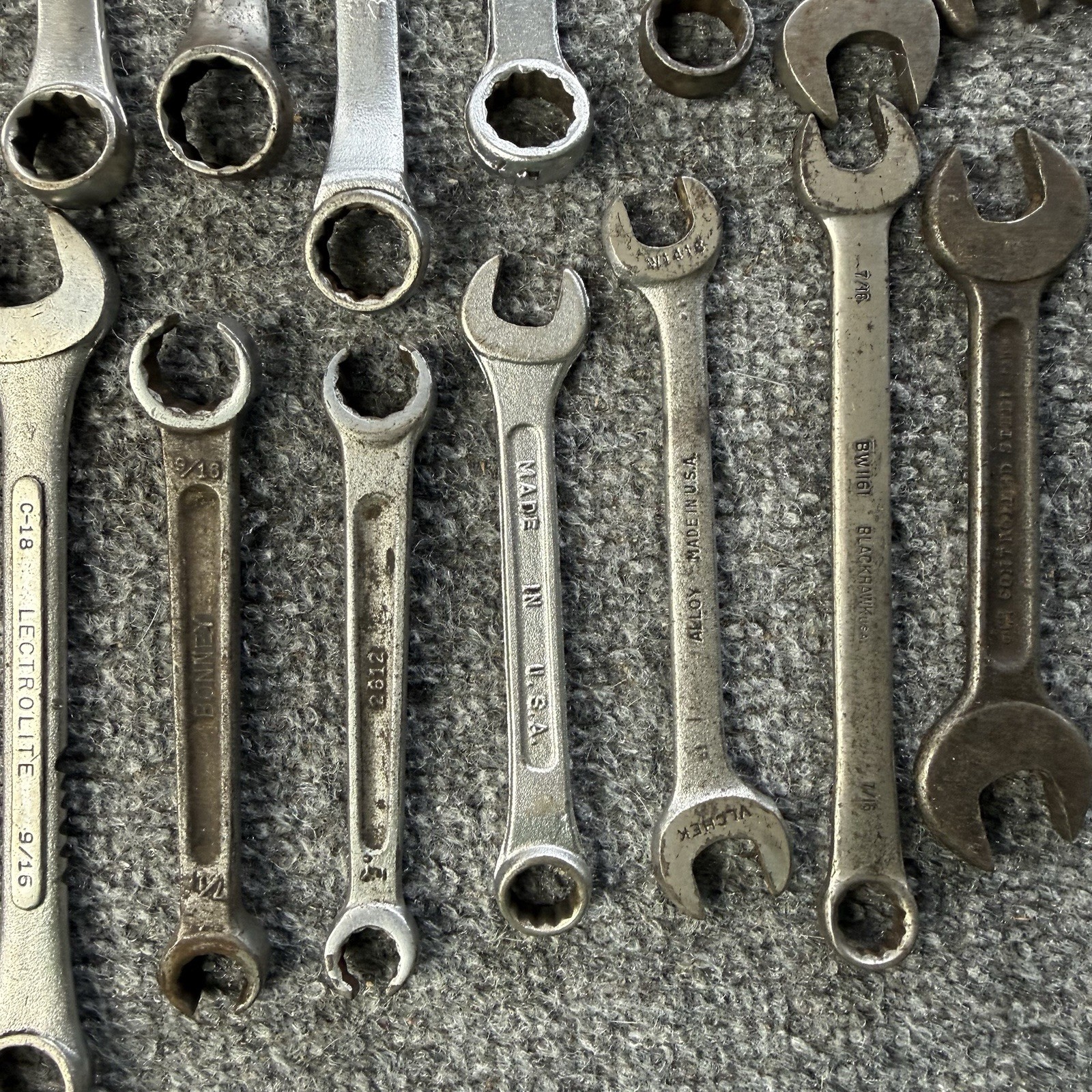 VTG Wrenches (Lot Of 28) American Made Craftsman, S-K Wayne, Lectrolite & More..