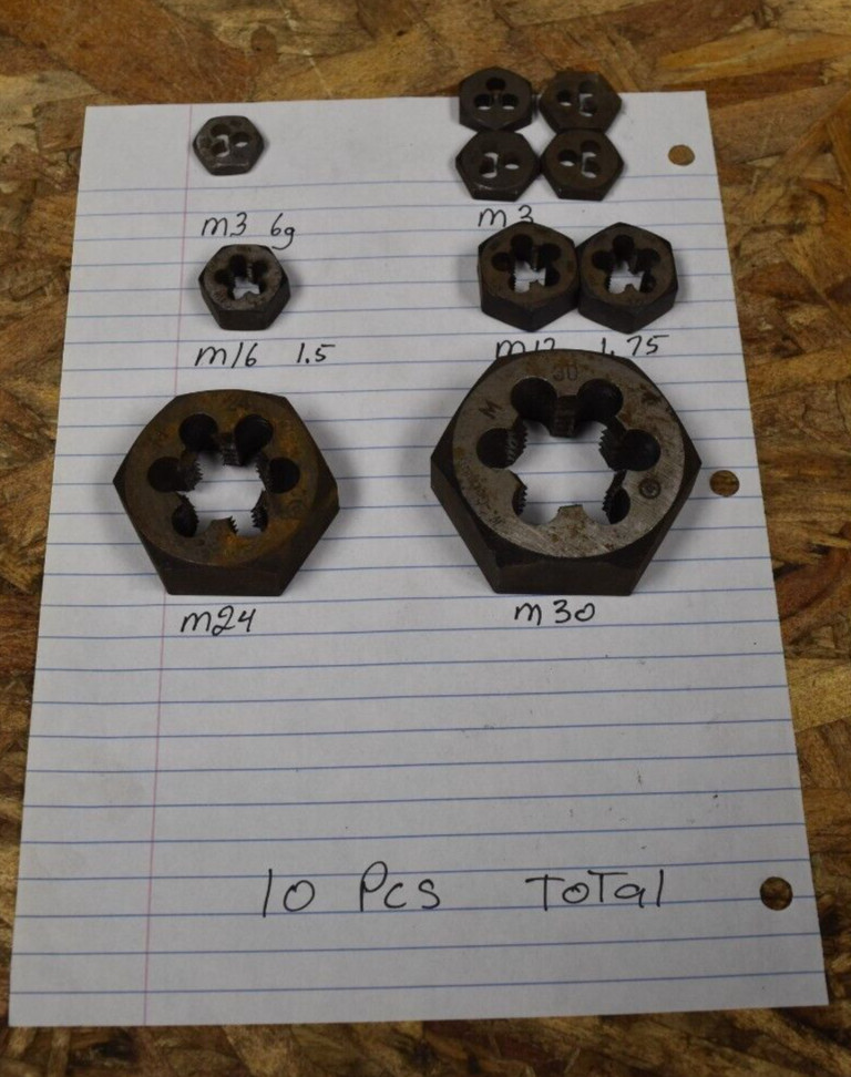 10 PC LOT METRIC RETHREADING DIE M24 M30 M16X1.5 M12X1.75 M3-6G M3 FREE SHIPPING